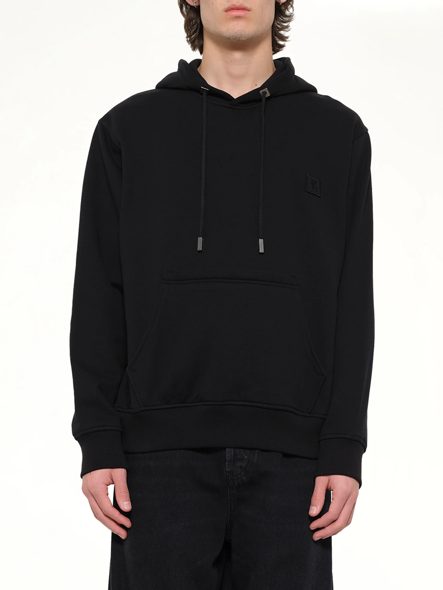 Flower Back Print Hoodie in Black