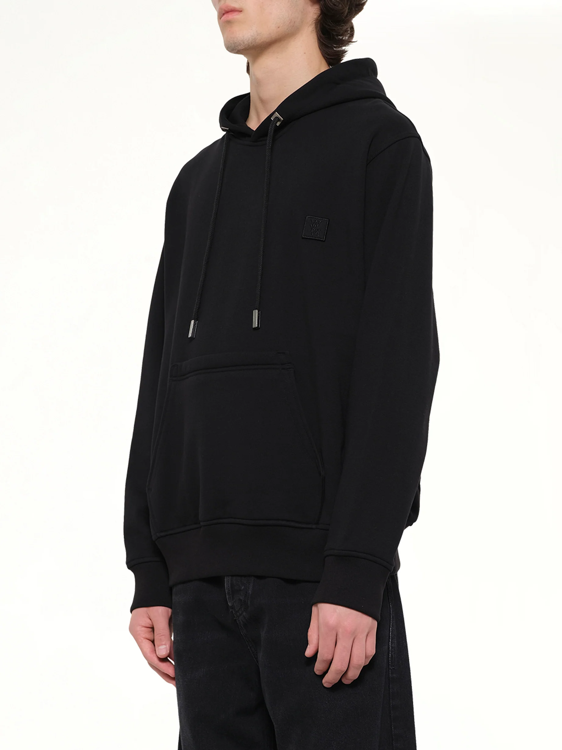 Flower Back Print Hoodie in Black - Image 3