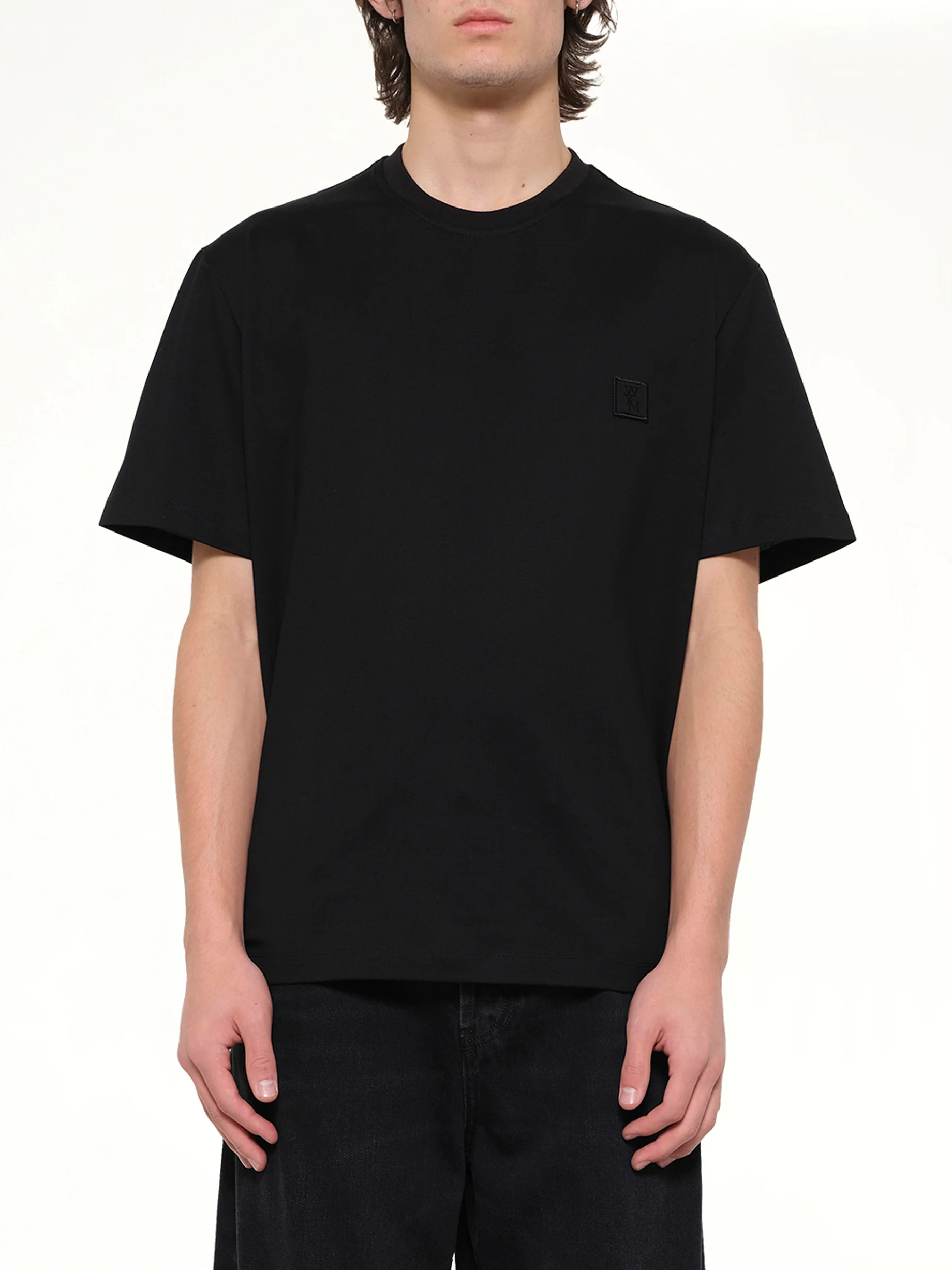 Flower Back Print T-Shirt in Black