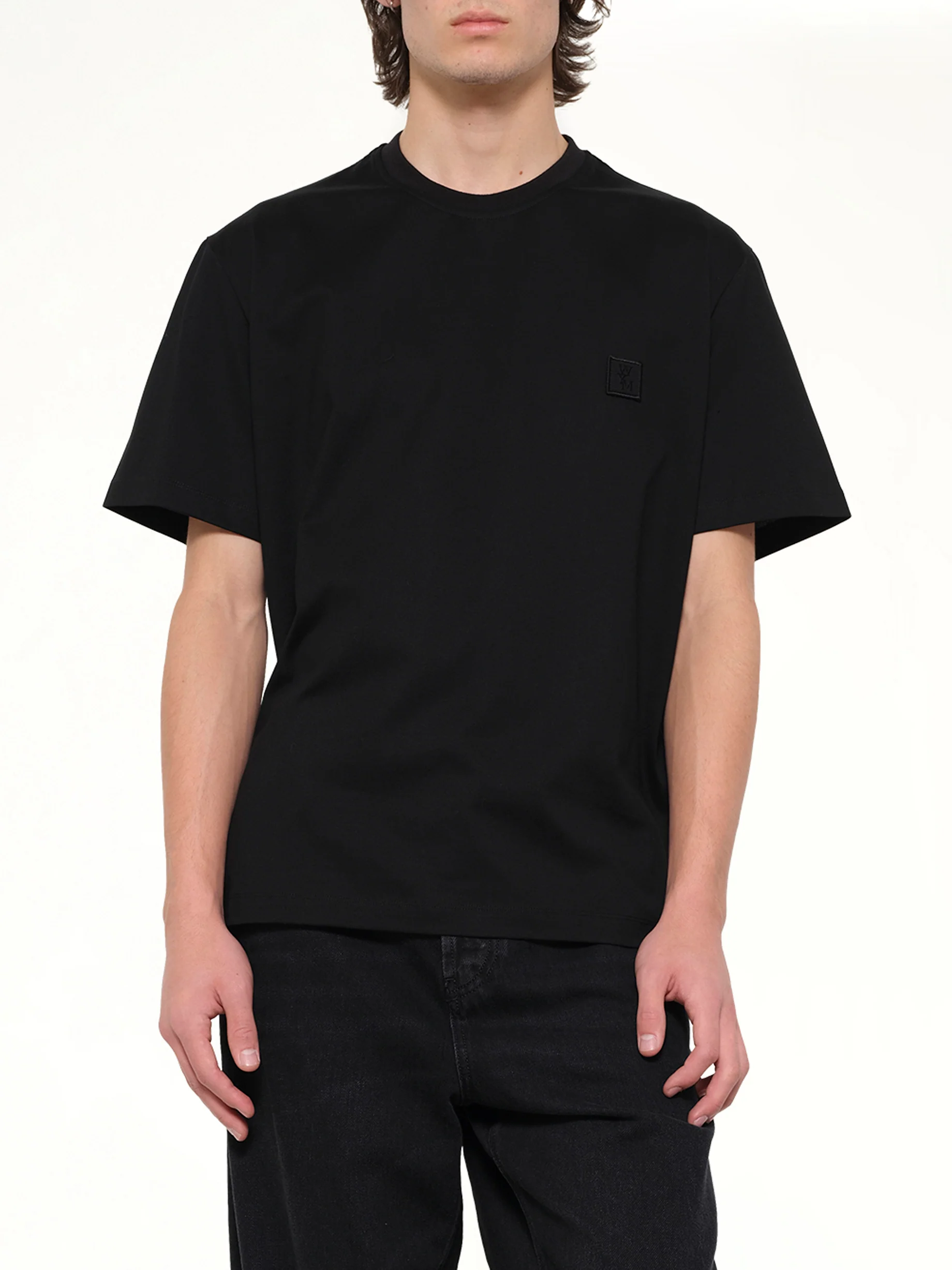 Flower Back Print T-Shirt in Black - Image 6