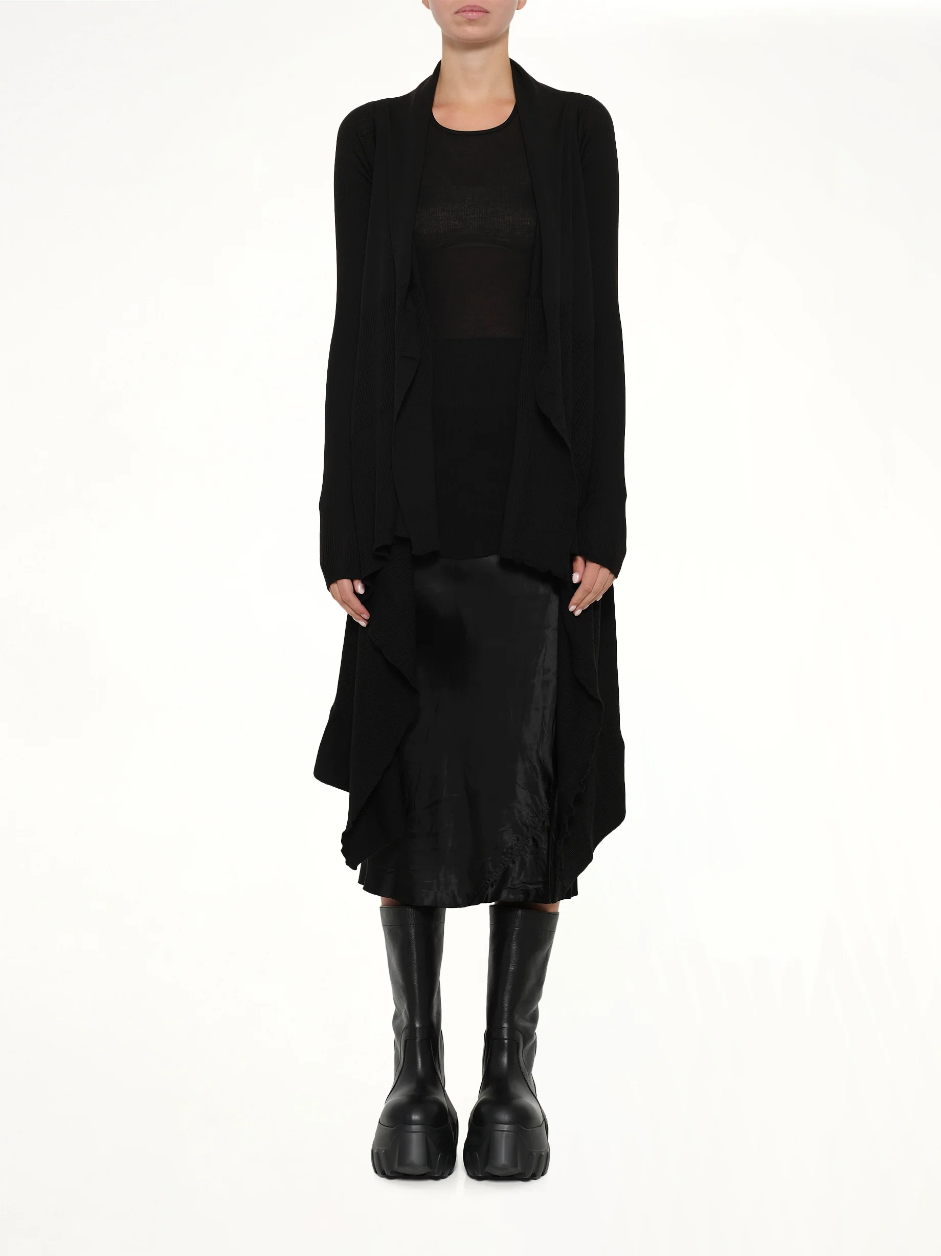 Long Wrap Cardigan in Black - Image 7