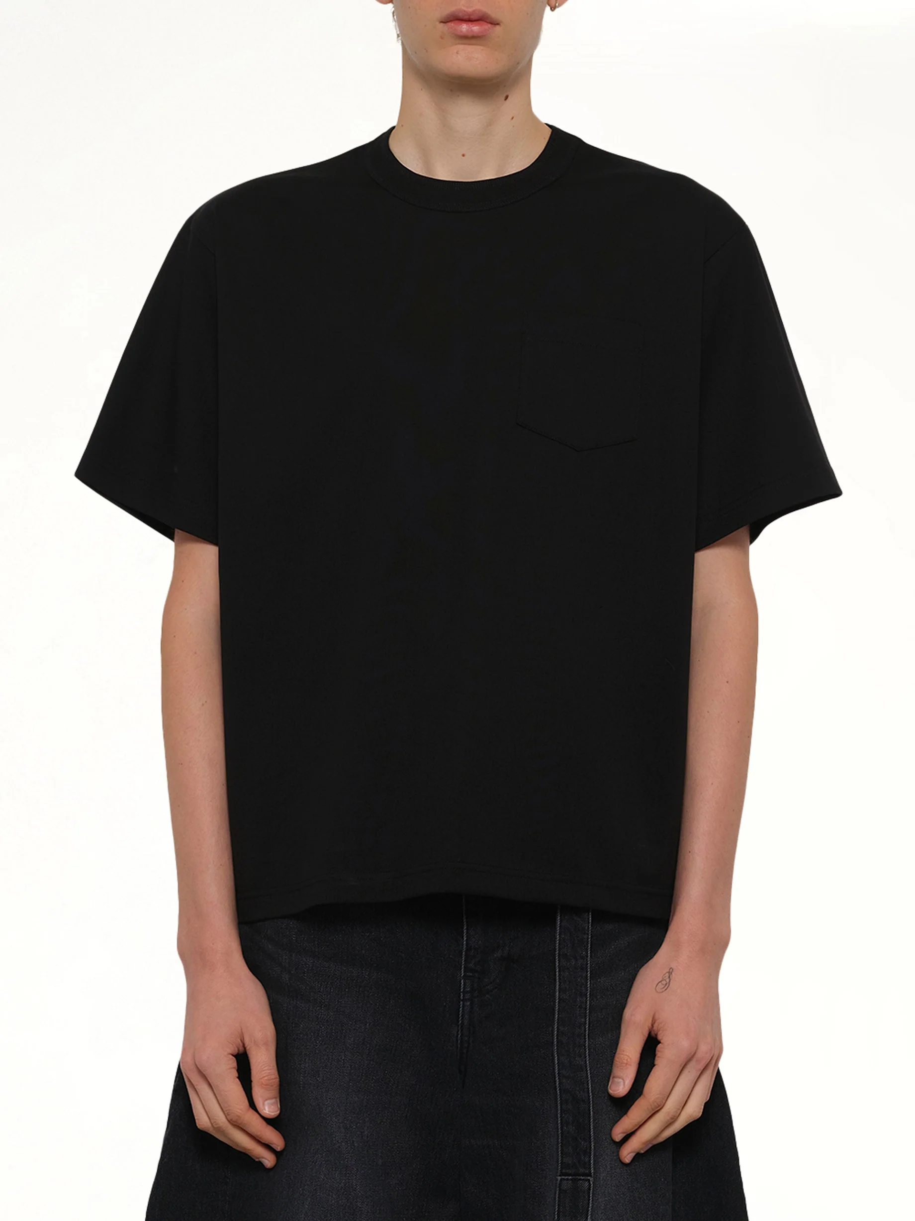 Cotton Jersey T-Shirt in Black