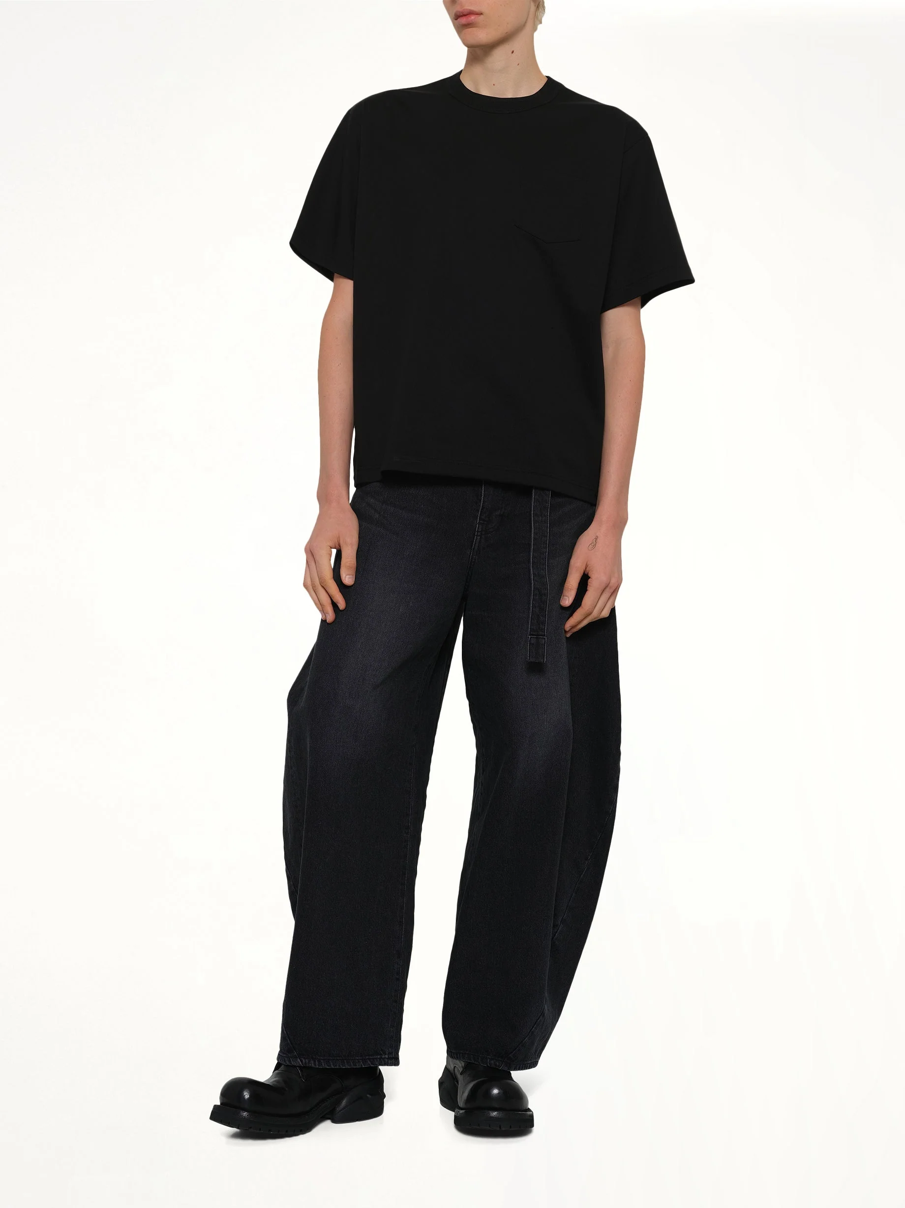 Cotton Jersey T-Shirt in Black - Image 4