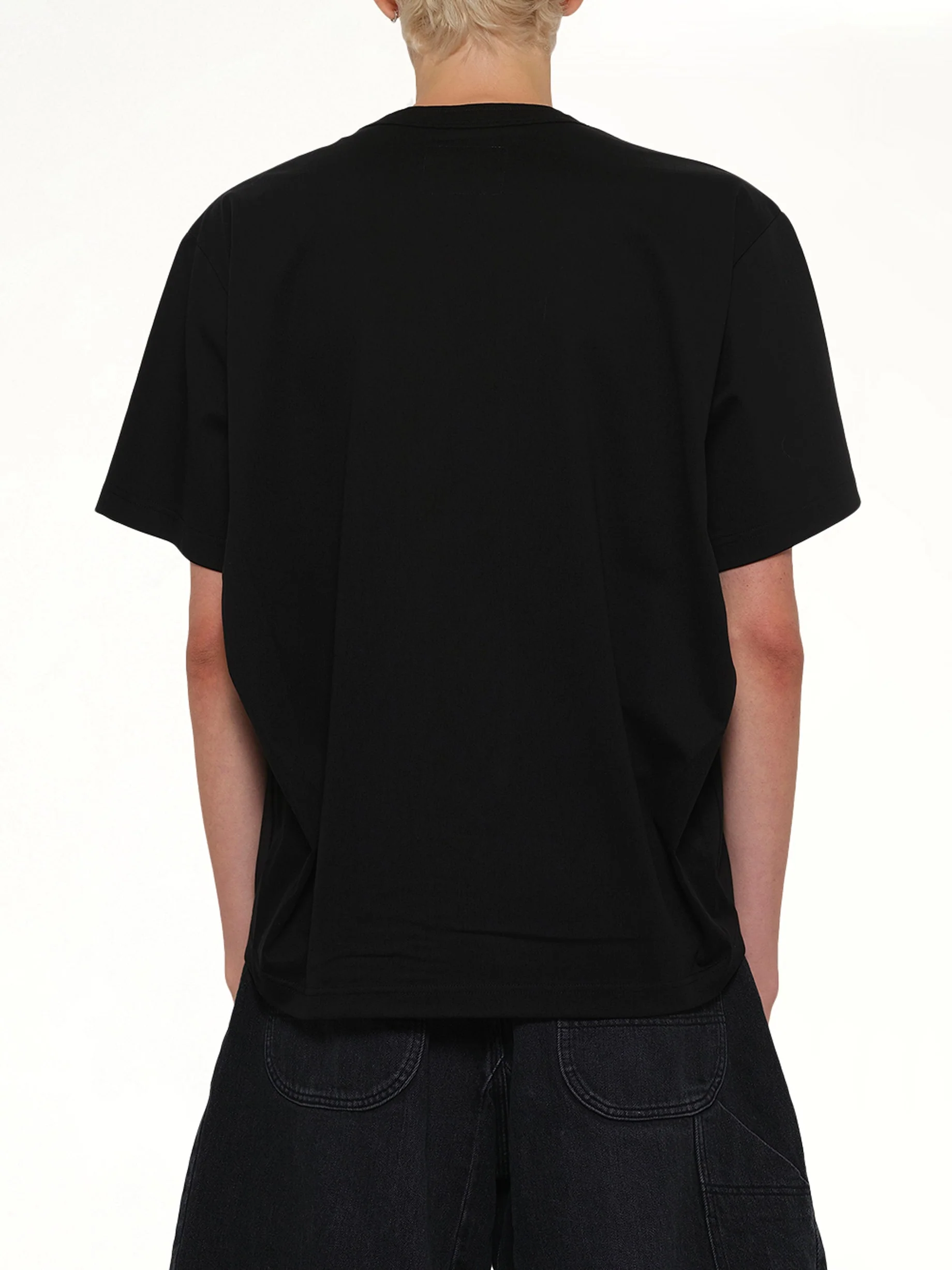 Cotton Jersey T-Shirt in Black - Image 5