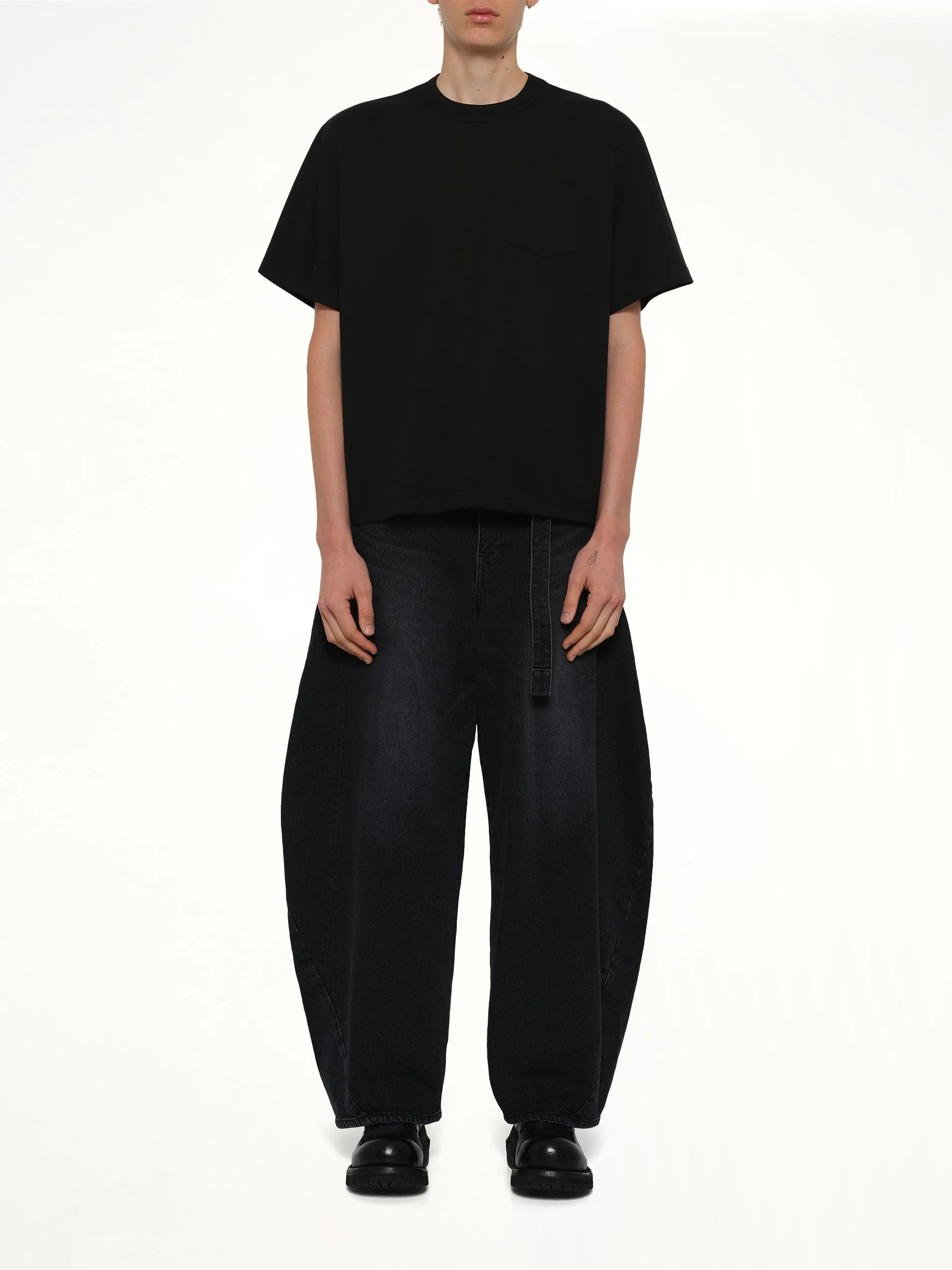 Cotton Jersey T-Shirt in Black - Image 7