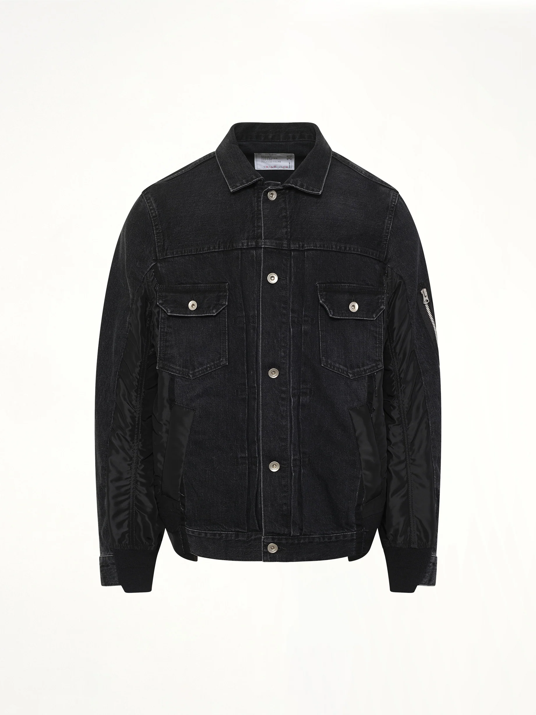 Denim x Nylon Twill Jacket in Black - Image 2