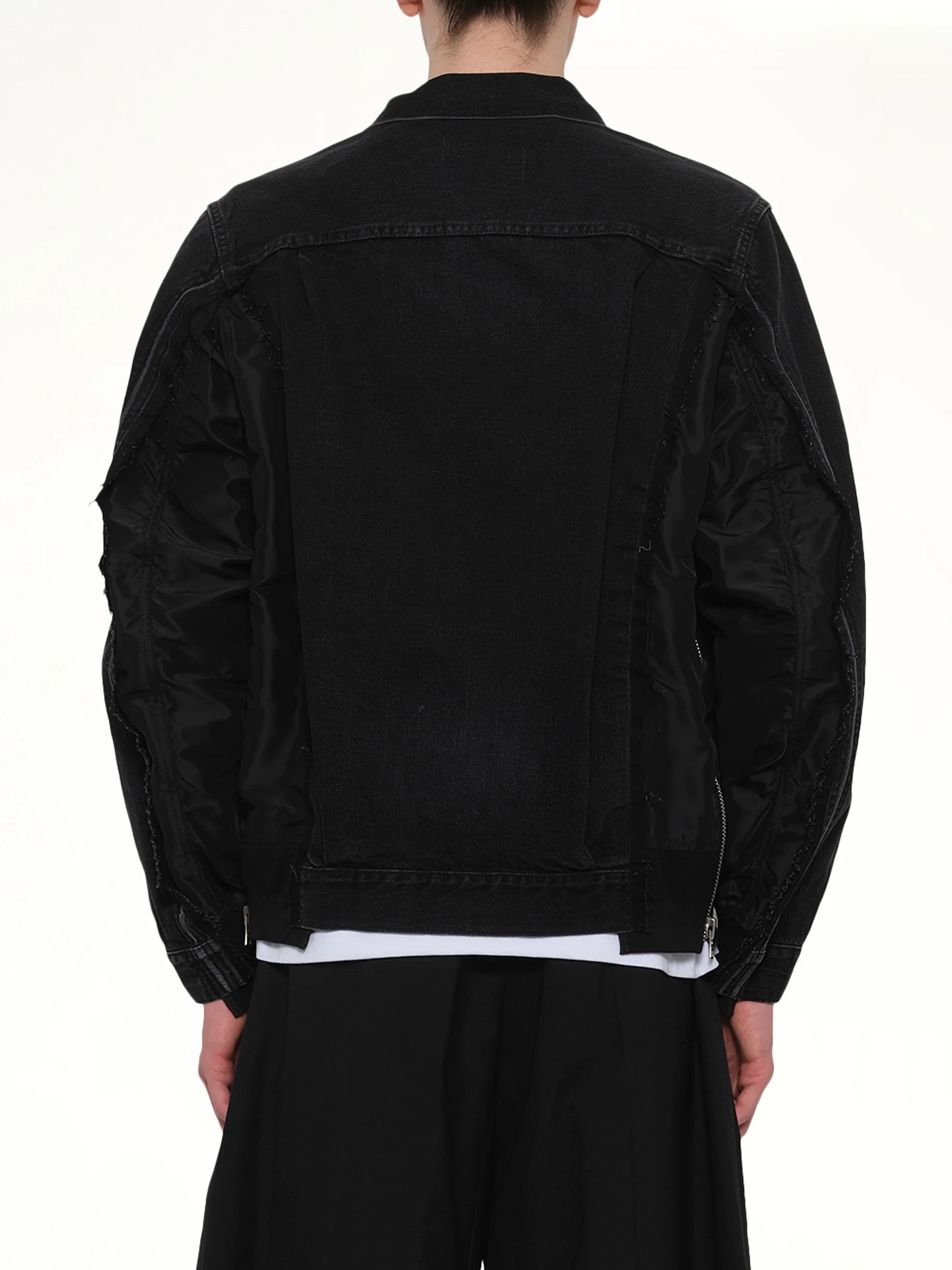 Denim x Nylon Twill Jacket in Black - Image 5