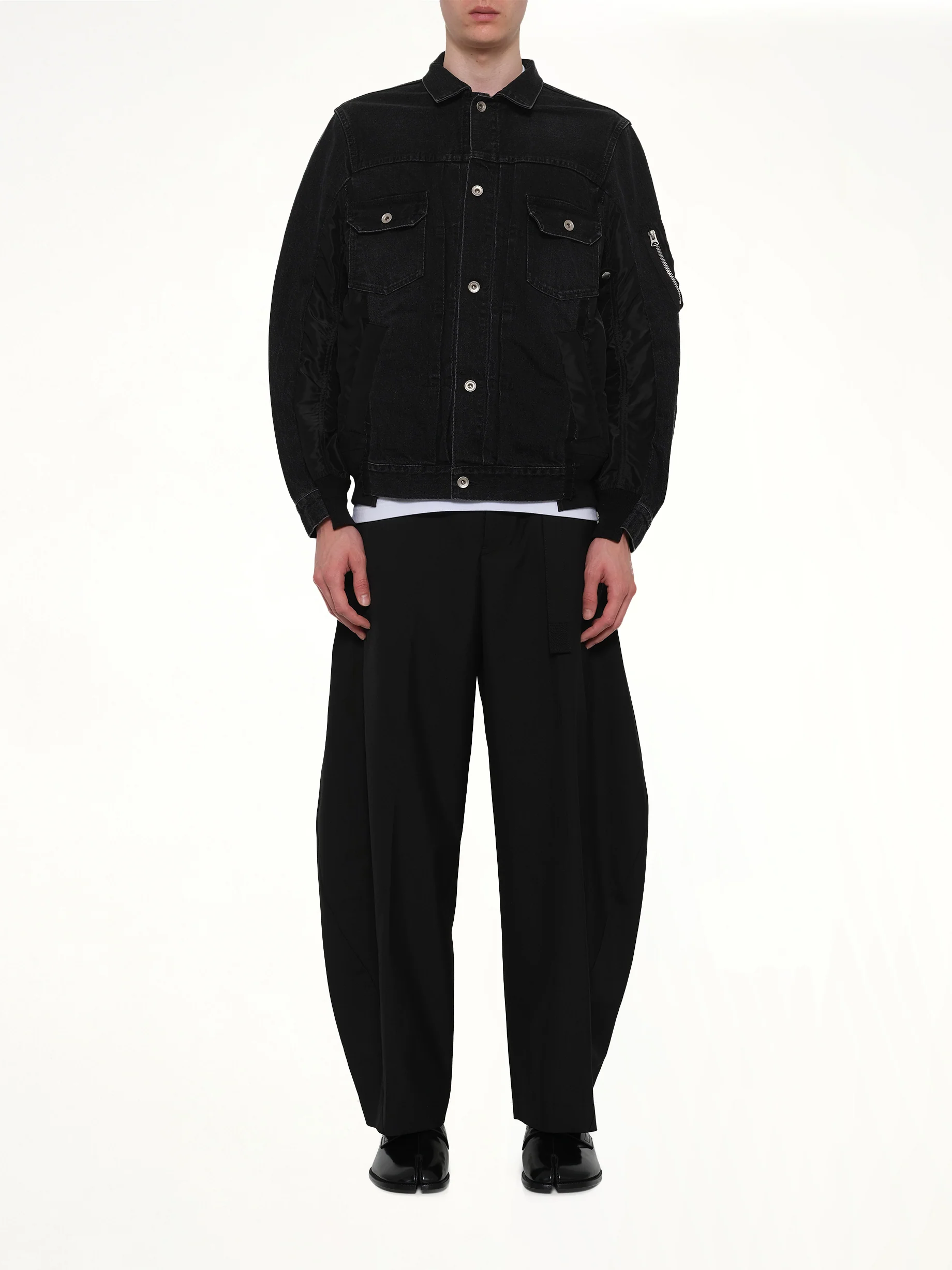 Denim x Nylon Twill Jacket in Black - Image 7