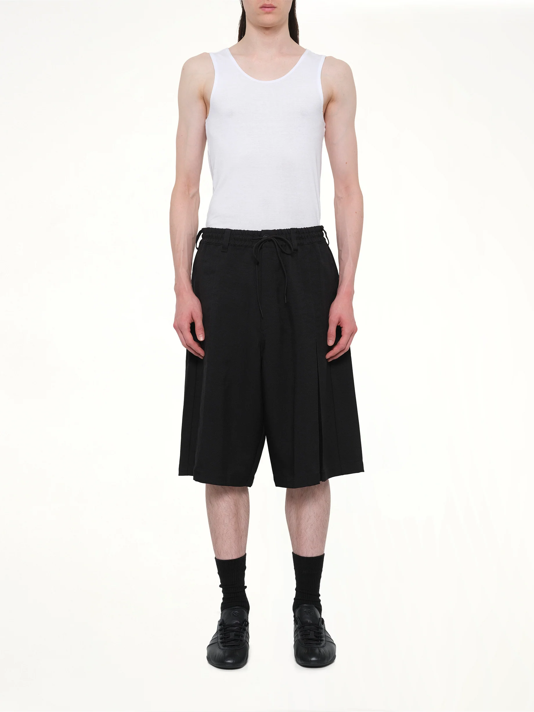 Pleated Shorts in Black - Image 7
