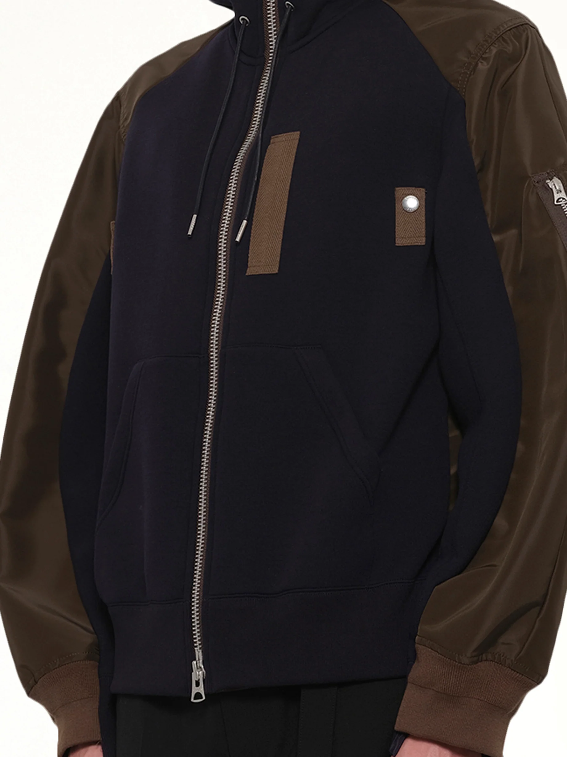Sponge Sweat Hoodie in Navy/Dark Khaki - Image 6