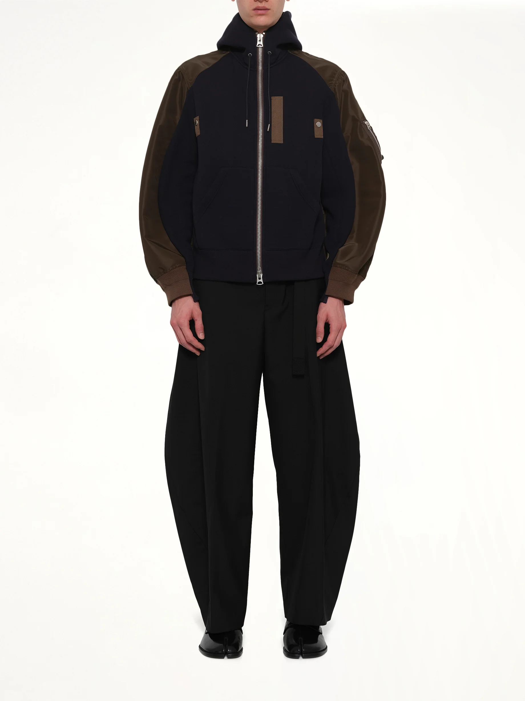 Sponge Sweat Hoodie in Navy/Dark Khaki - Image 7