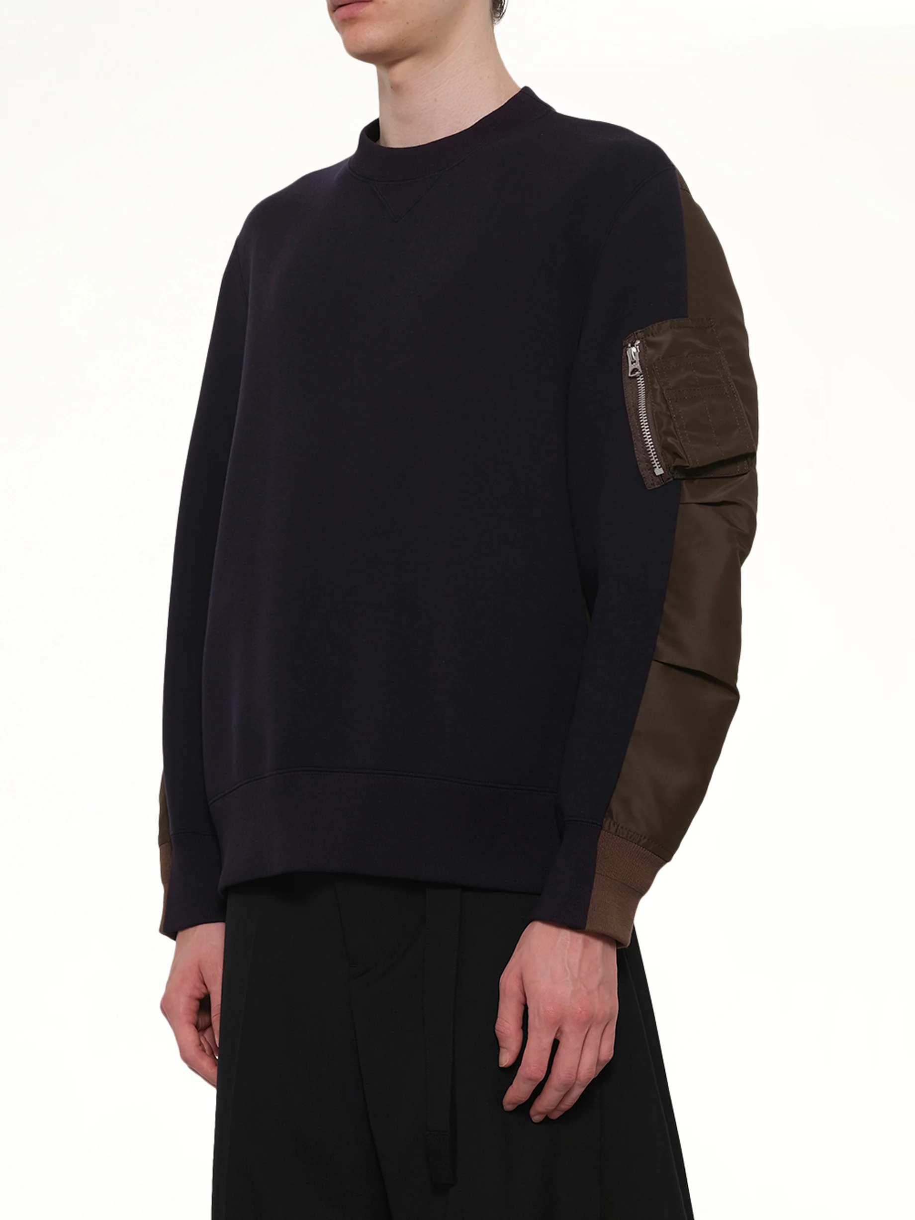 Sponge Sweat Pullover in Navy/Dark Khaki - Image 3