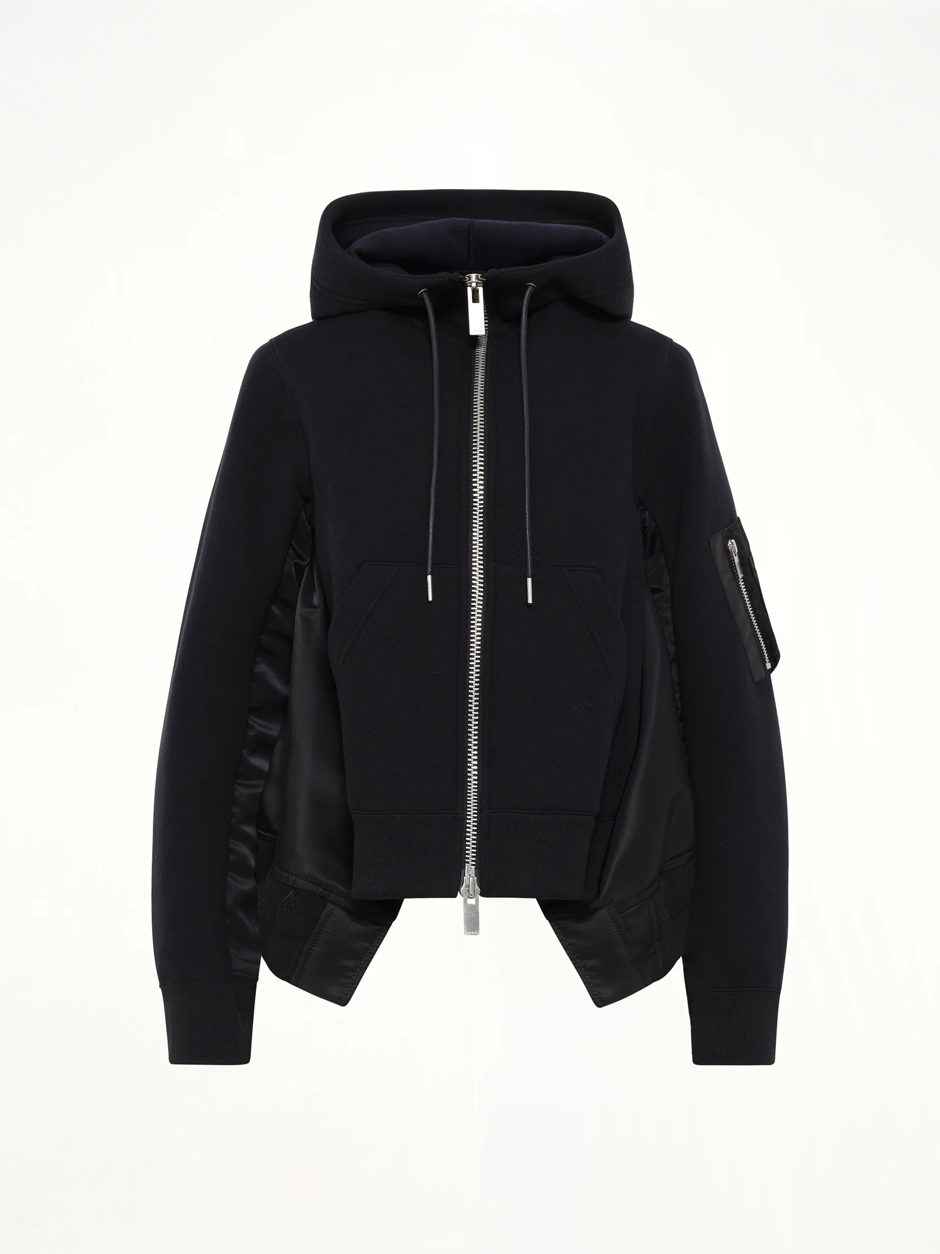 Sponge Sweat x Nylon Twill Hoodie in Black - Image 2