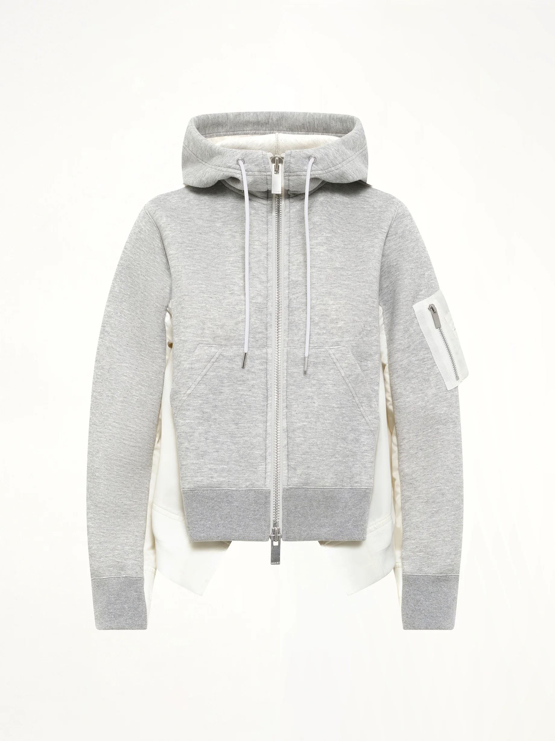 Sponge Sweat x Nylon Twill Hoodie in Grey - Image 2