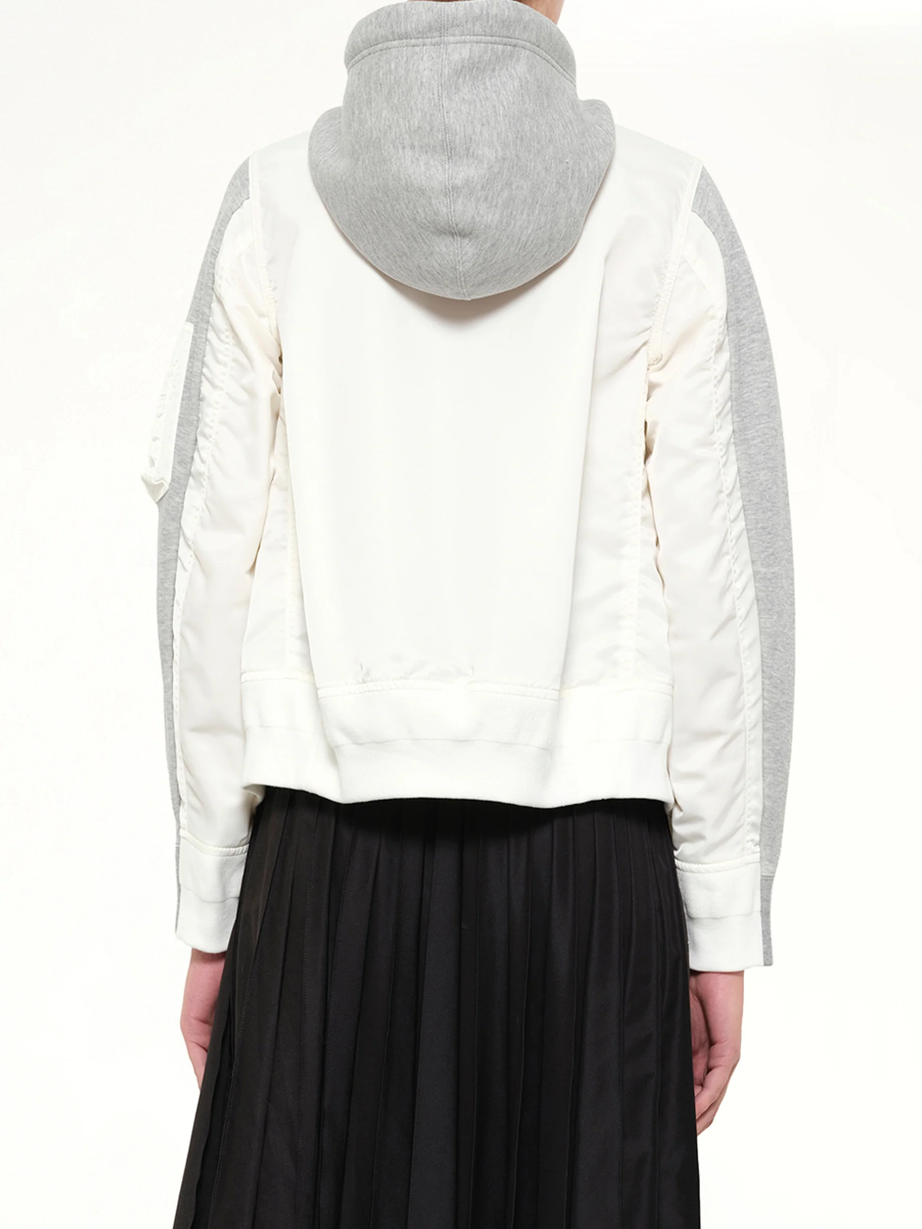Sponge Sweat x Nylon Twill Hoodie in Grey - Image 5