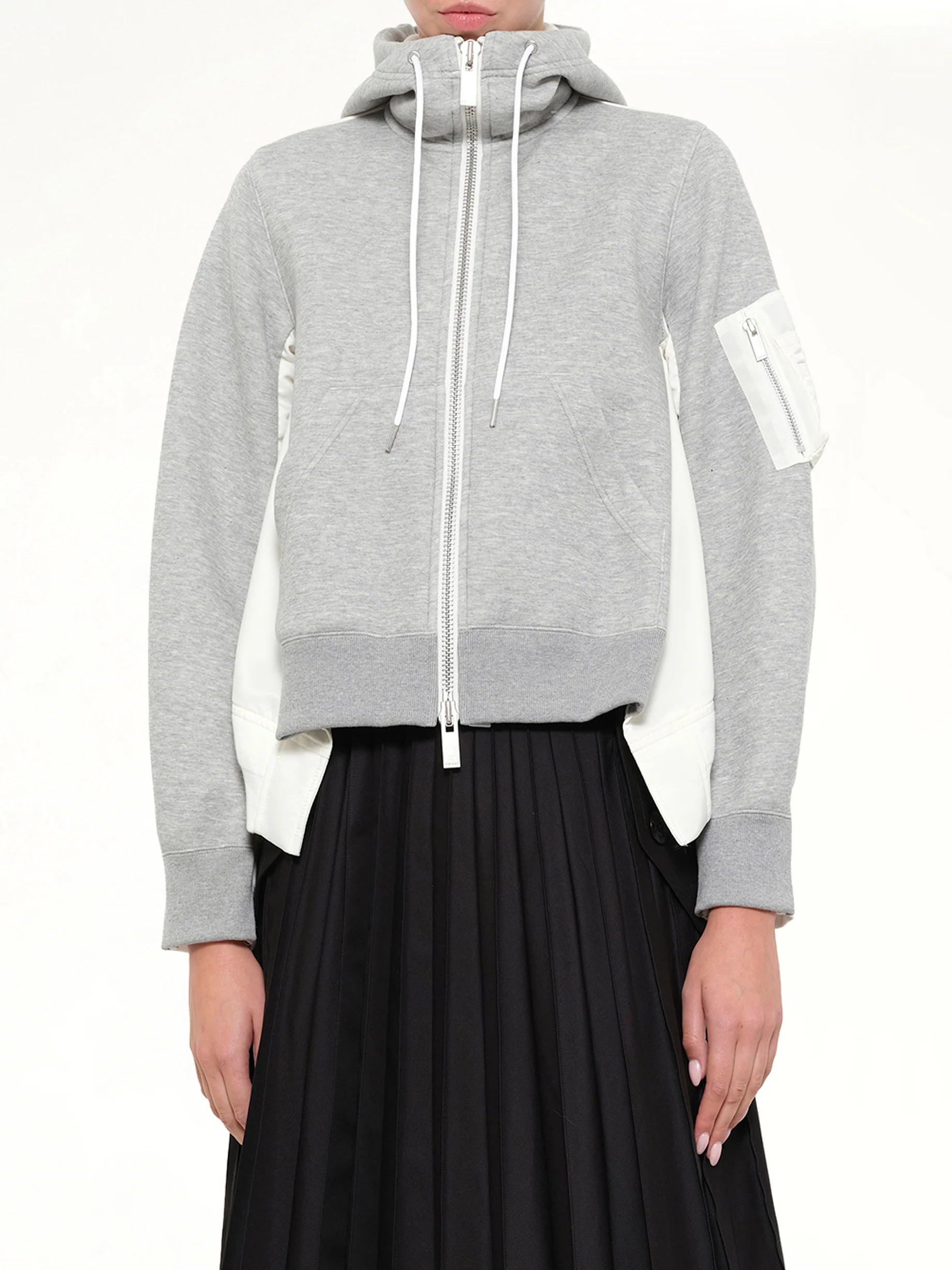 Sponge Sweat x Nylon Twill Hoodie in Grey - Image 6