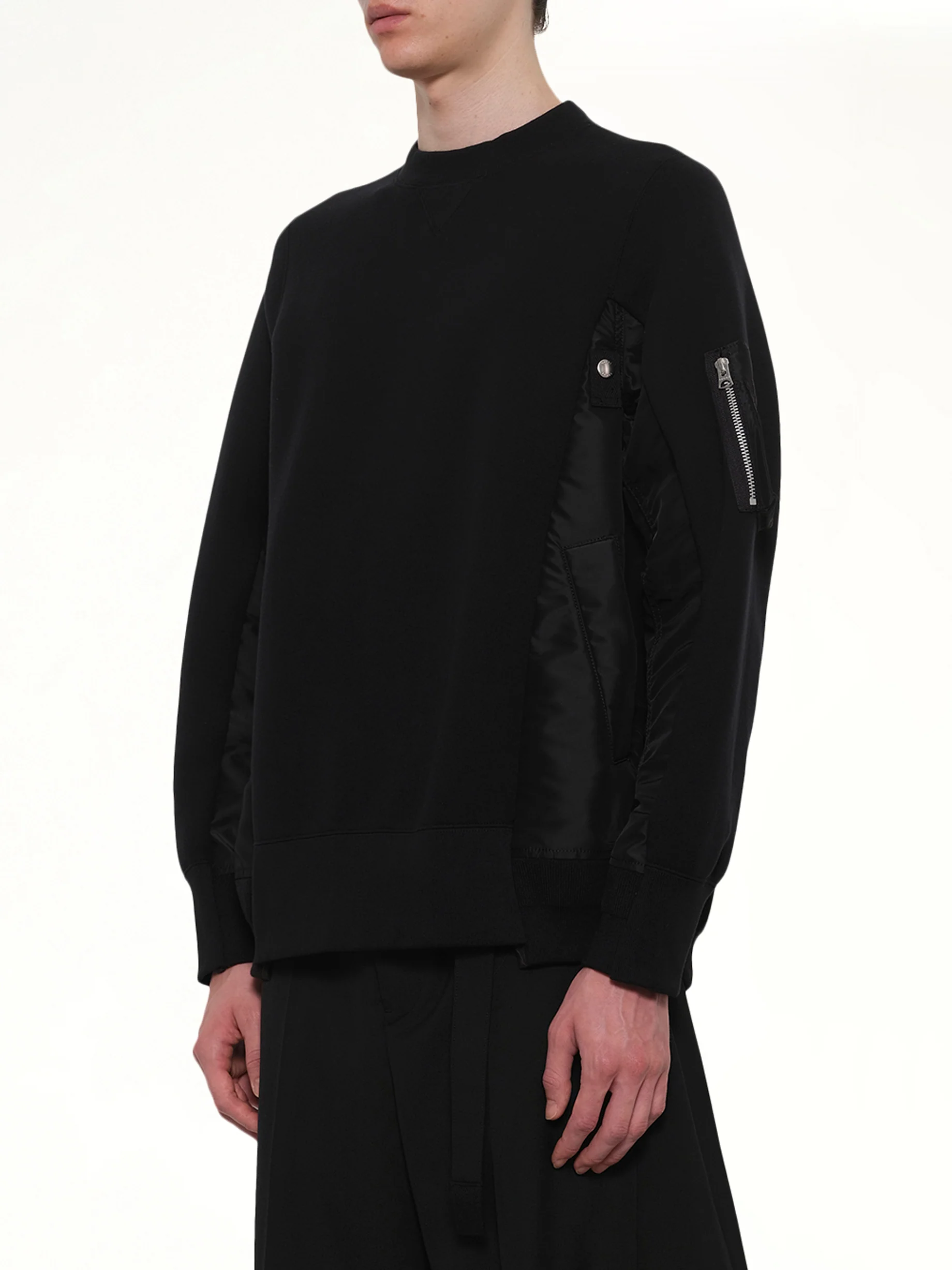 Sponge Sweat x Nylon Twill Pullover in Black - Image 3