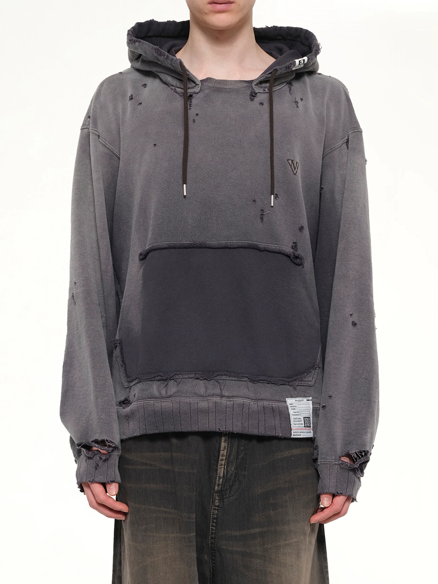Sun Faded Hoodie in Black