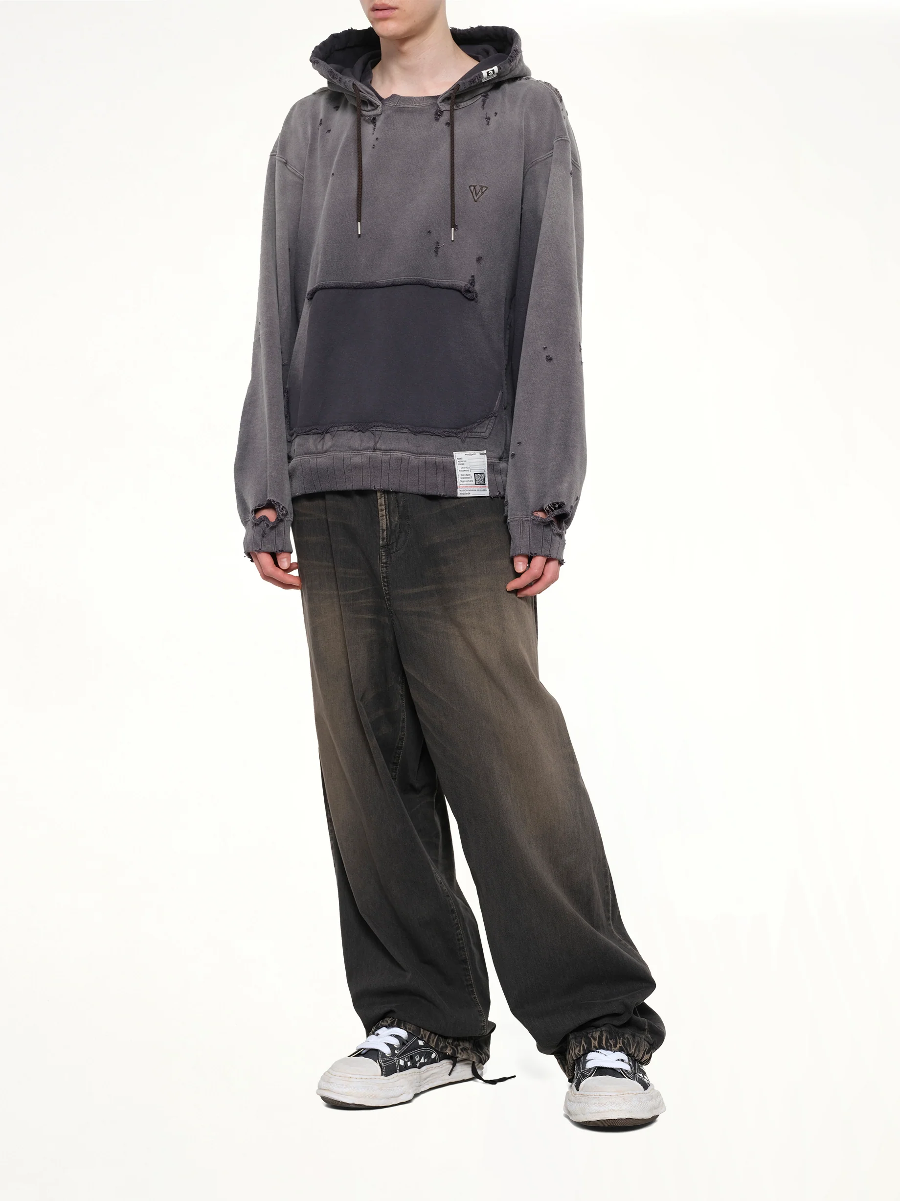 Sun Faded Hoodie in Black - Image 4