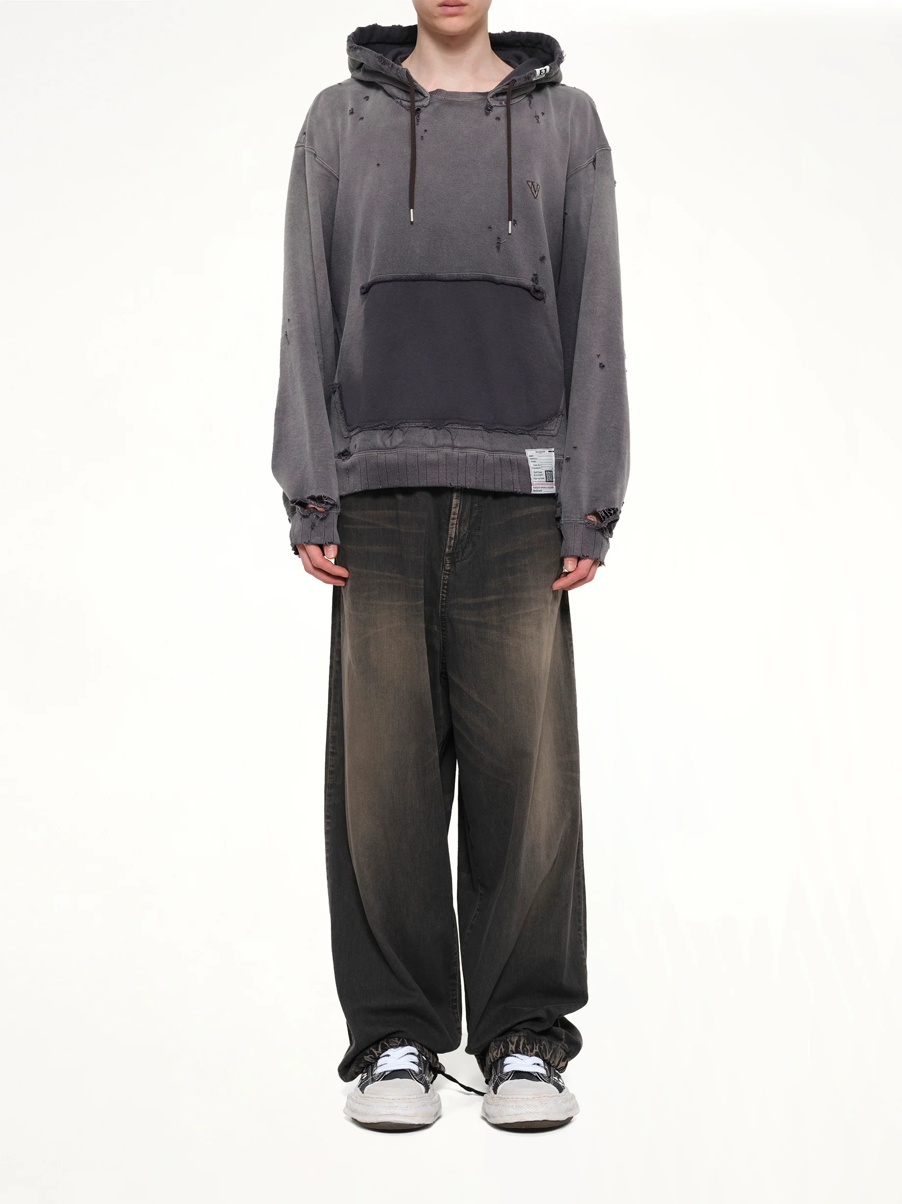 Sun Faded Hoodie in Black - Image 7