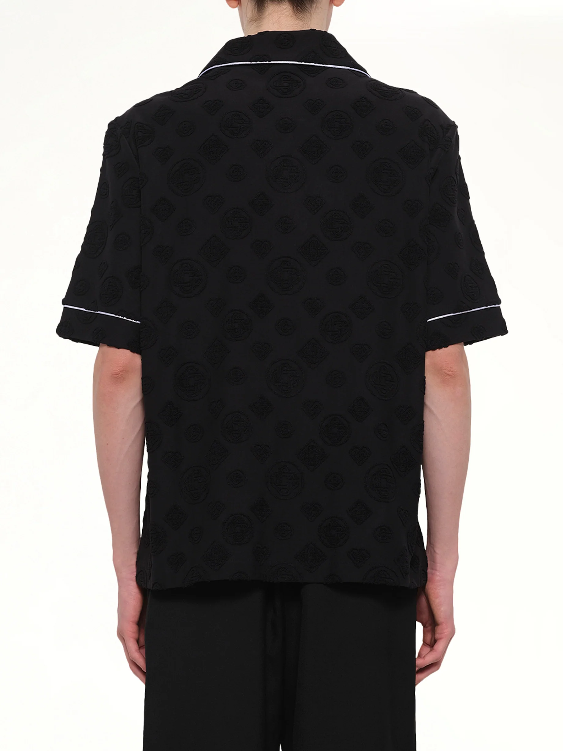 Towelling Monogram Shirt in Black - Image 5