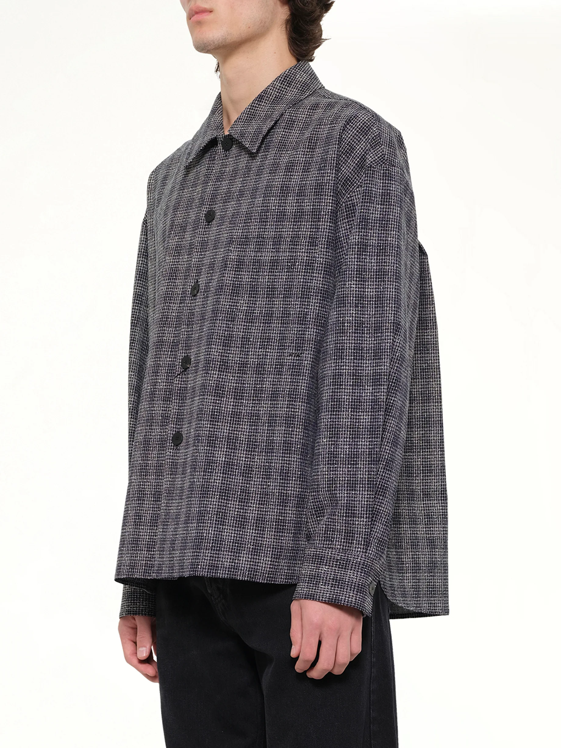 Tweed Shirt in Black - Image 3