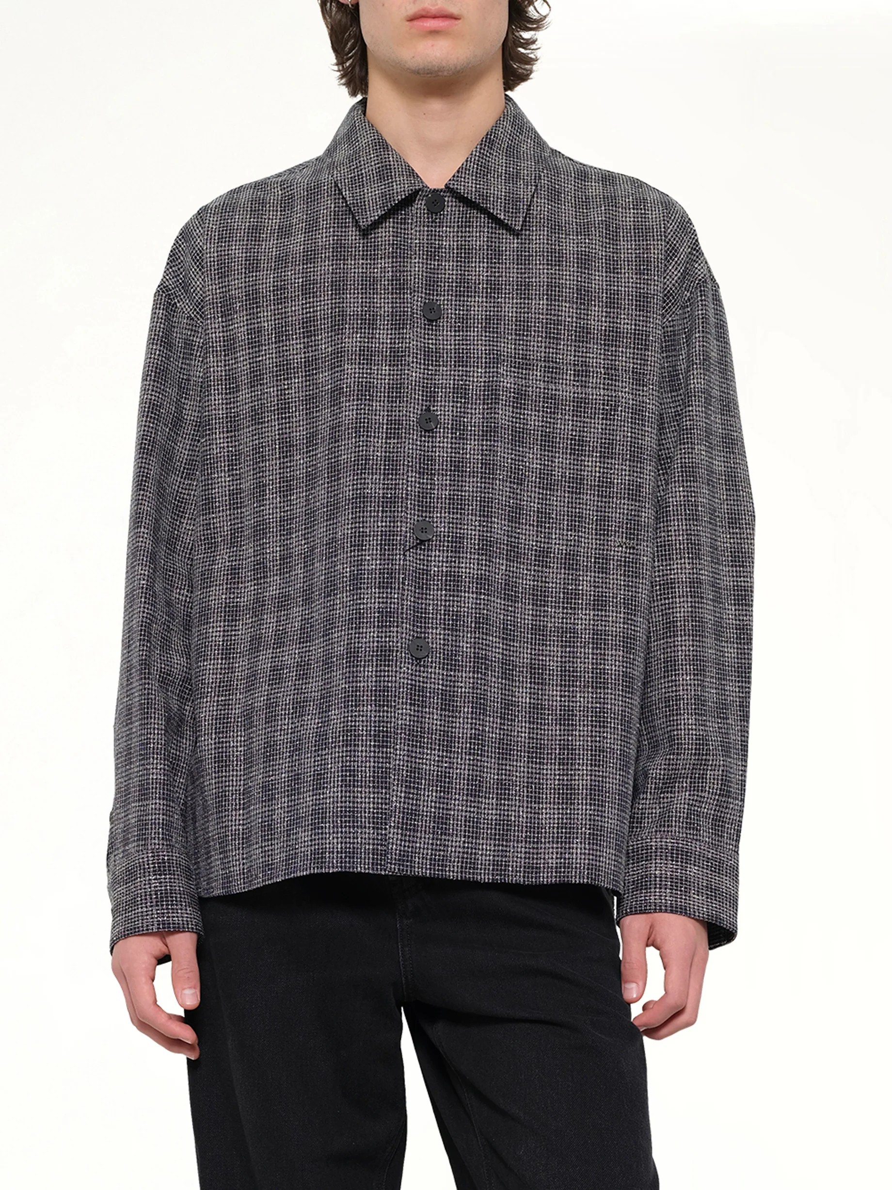 Tweed Shirt in Black - Image 6