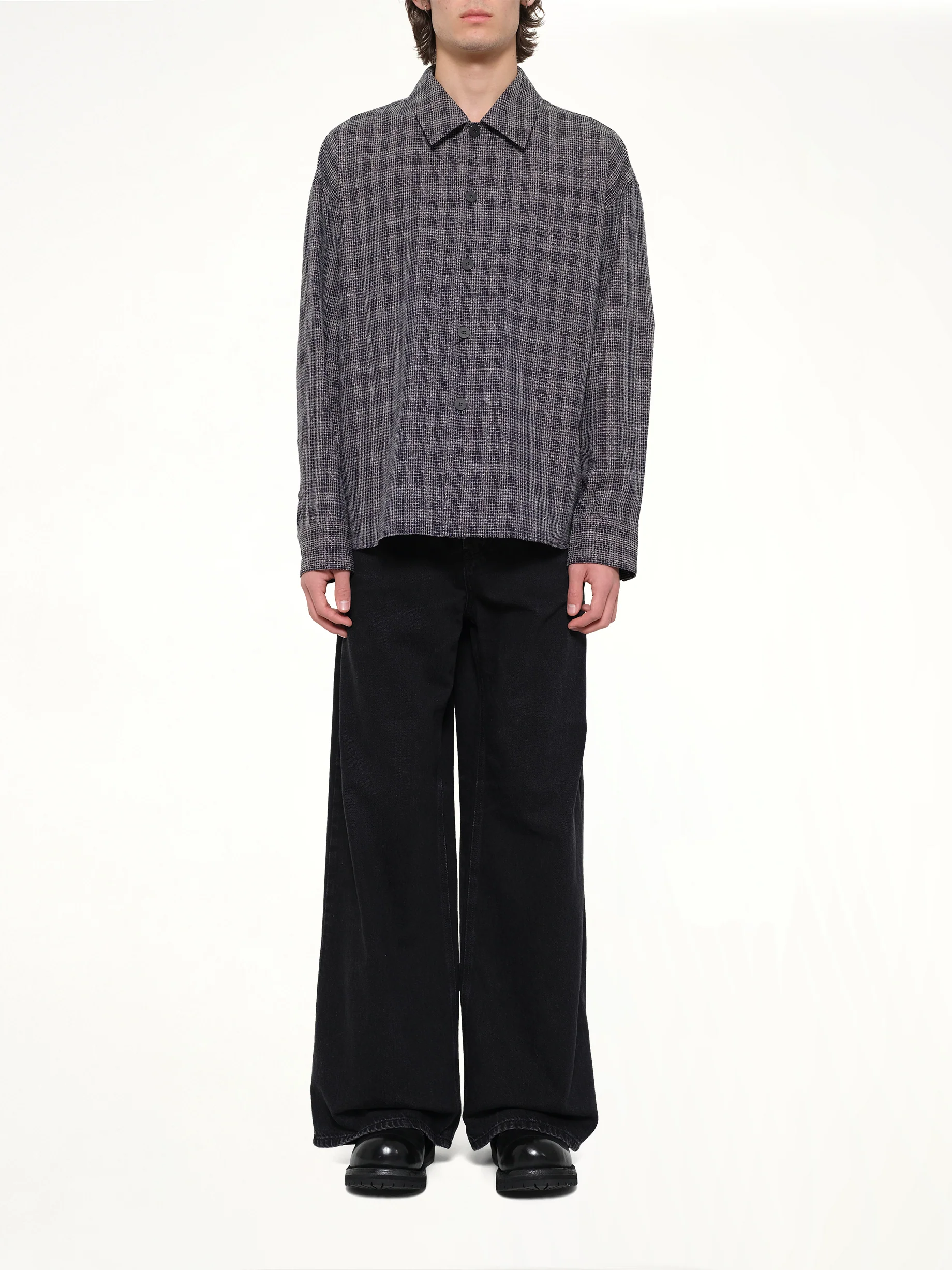 Tweed Shirt in Black - Image 7