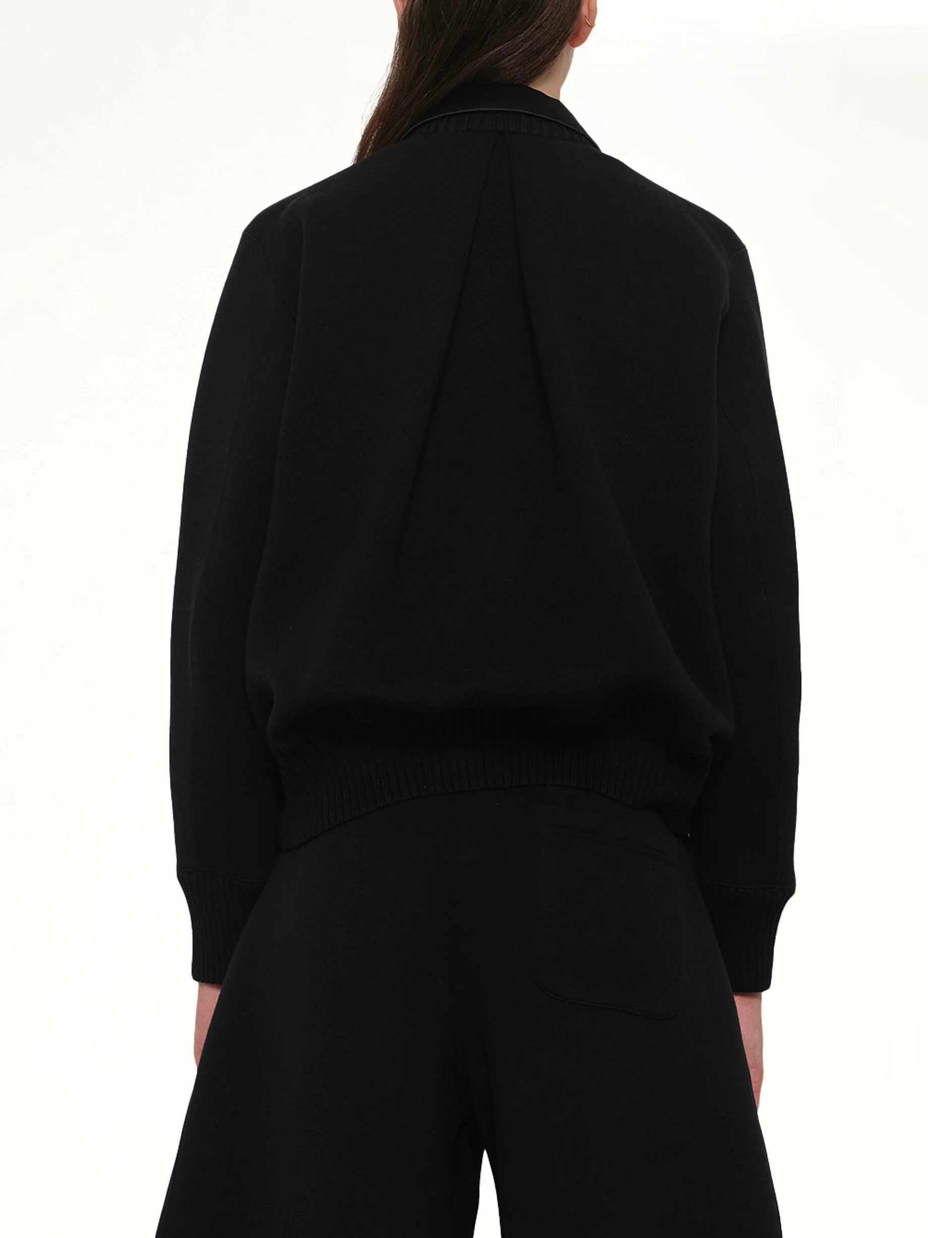 Cotton Cashmere Knit Jacket in Black - Image 5