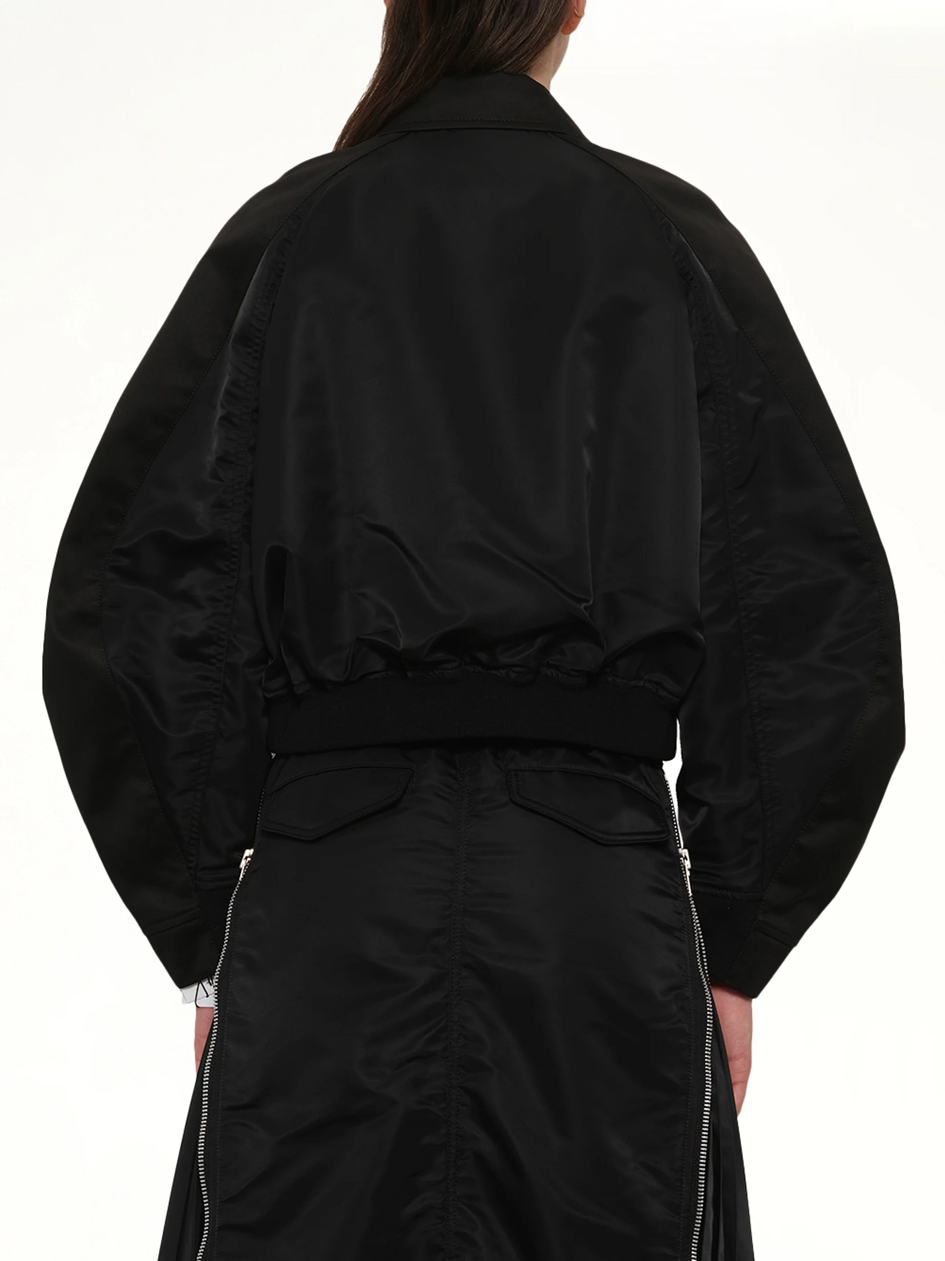 Cotton Chino x Nylon Twill Blouson in Black - Image 5