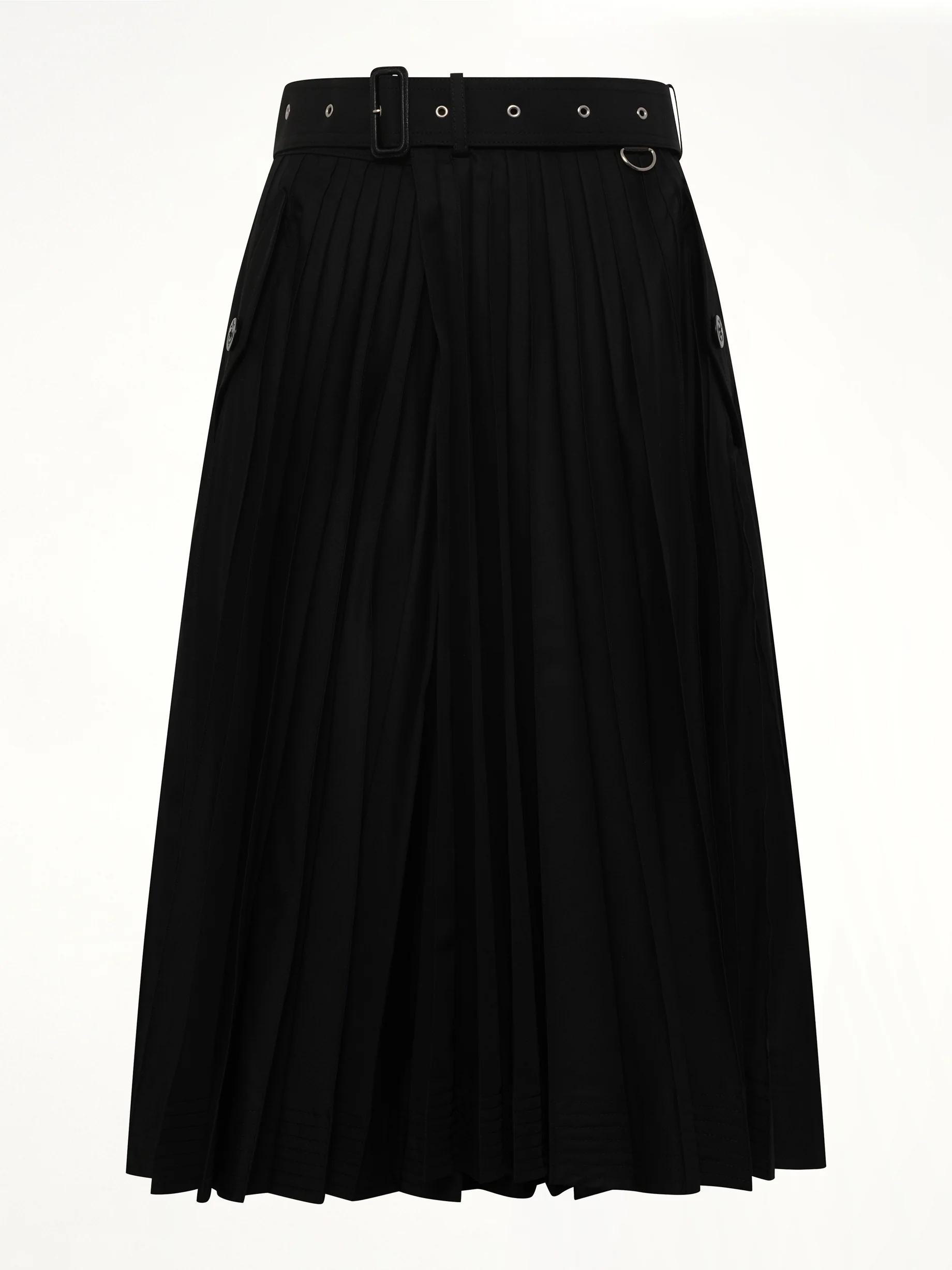 Cotton Gabardine Skirt in Black - Image 2