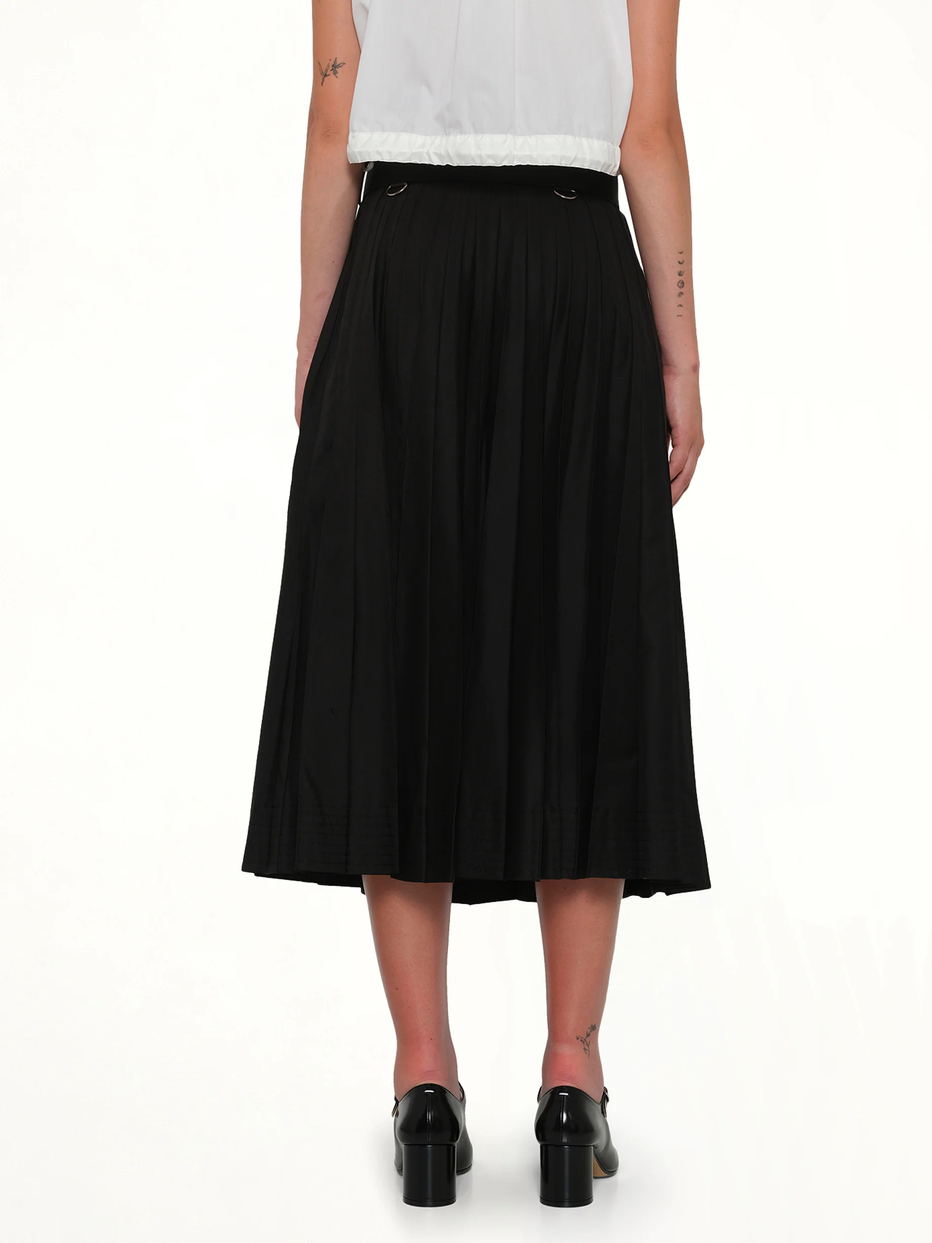 Cotton Gabardine Skirt in Black - Image 5
