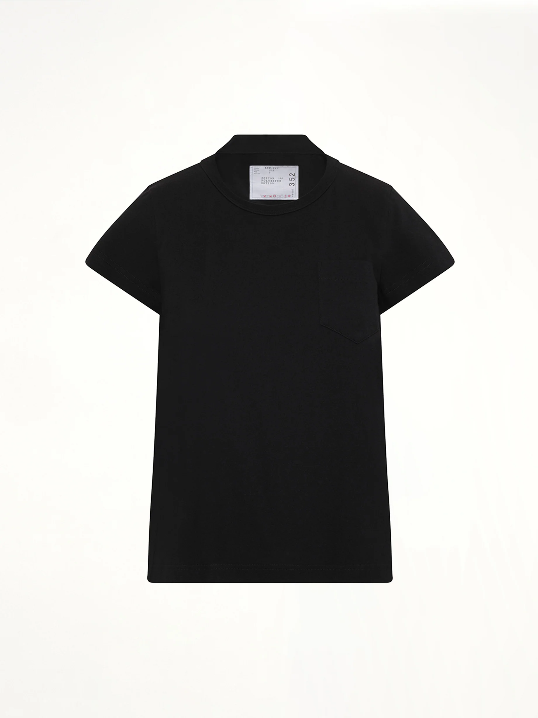 Cotton Poplin x Cotton Jersey T-Shirt in Black - Image 2