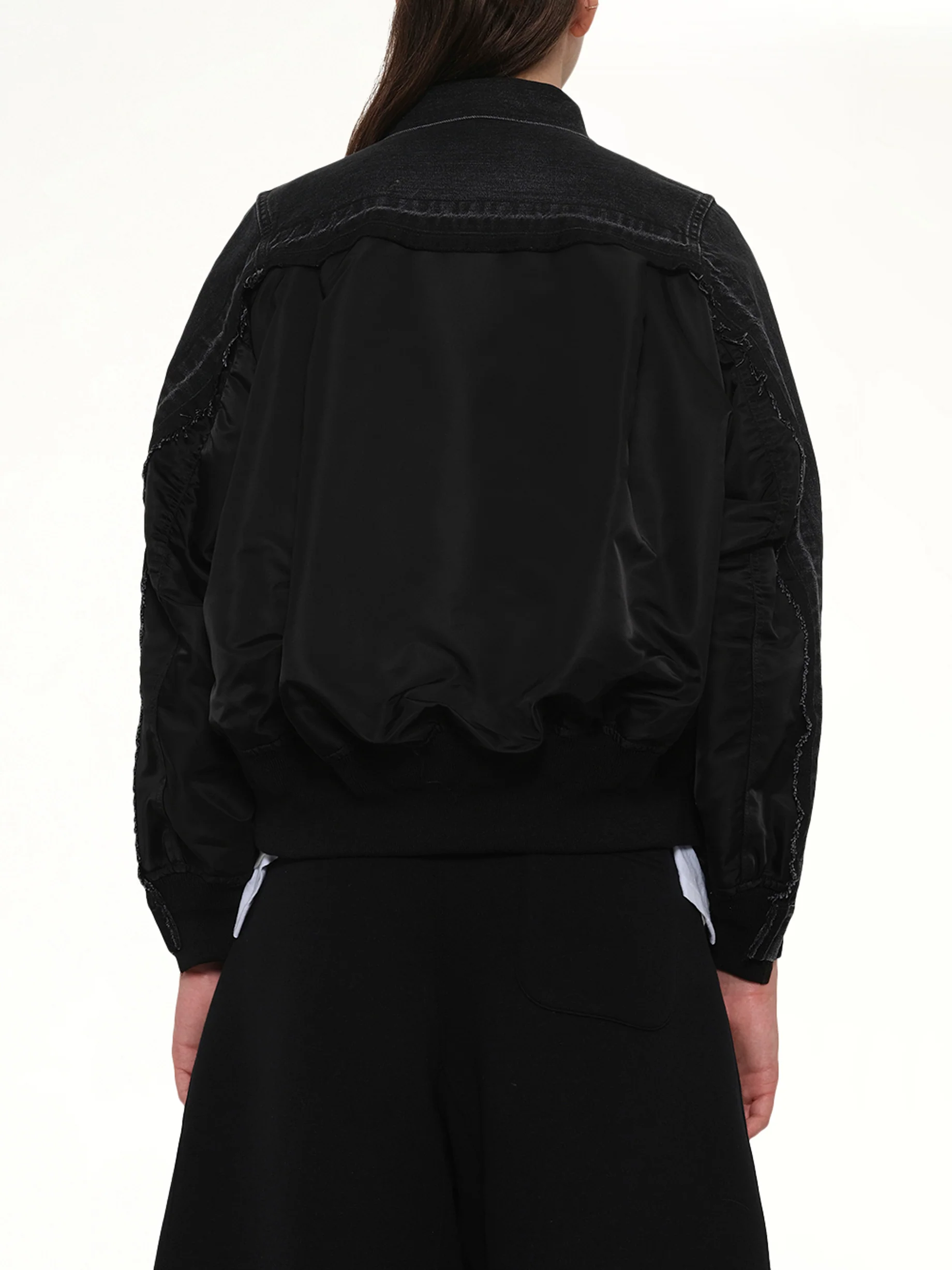 Denim x Nylon Twill Jacket in Black - Image 5