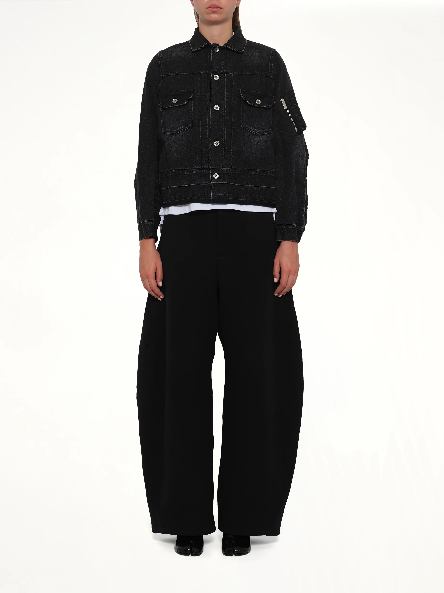 Denim x Nylon Twill Jacket in Black - Image 7