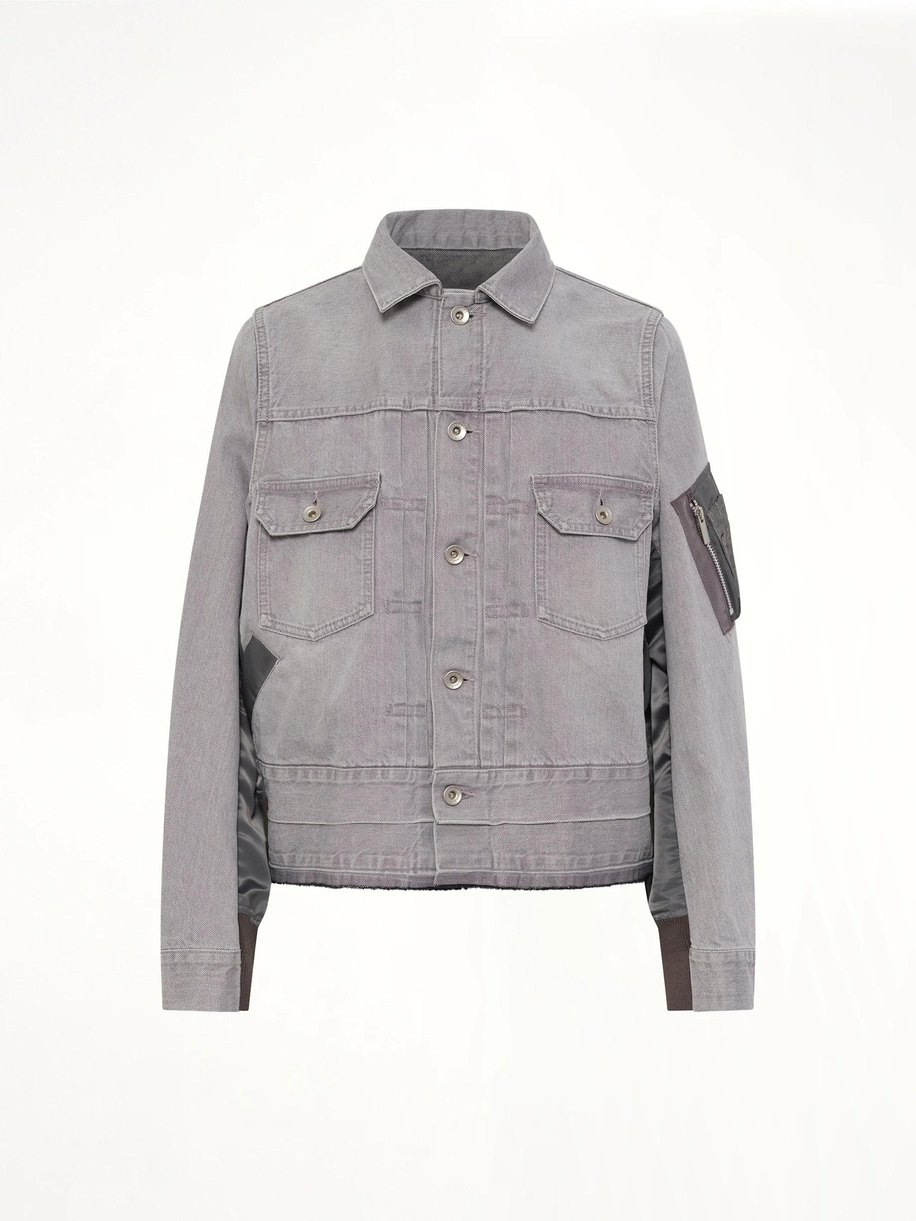 Denim x Nylon Twill Jacket in Gray - Image 2