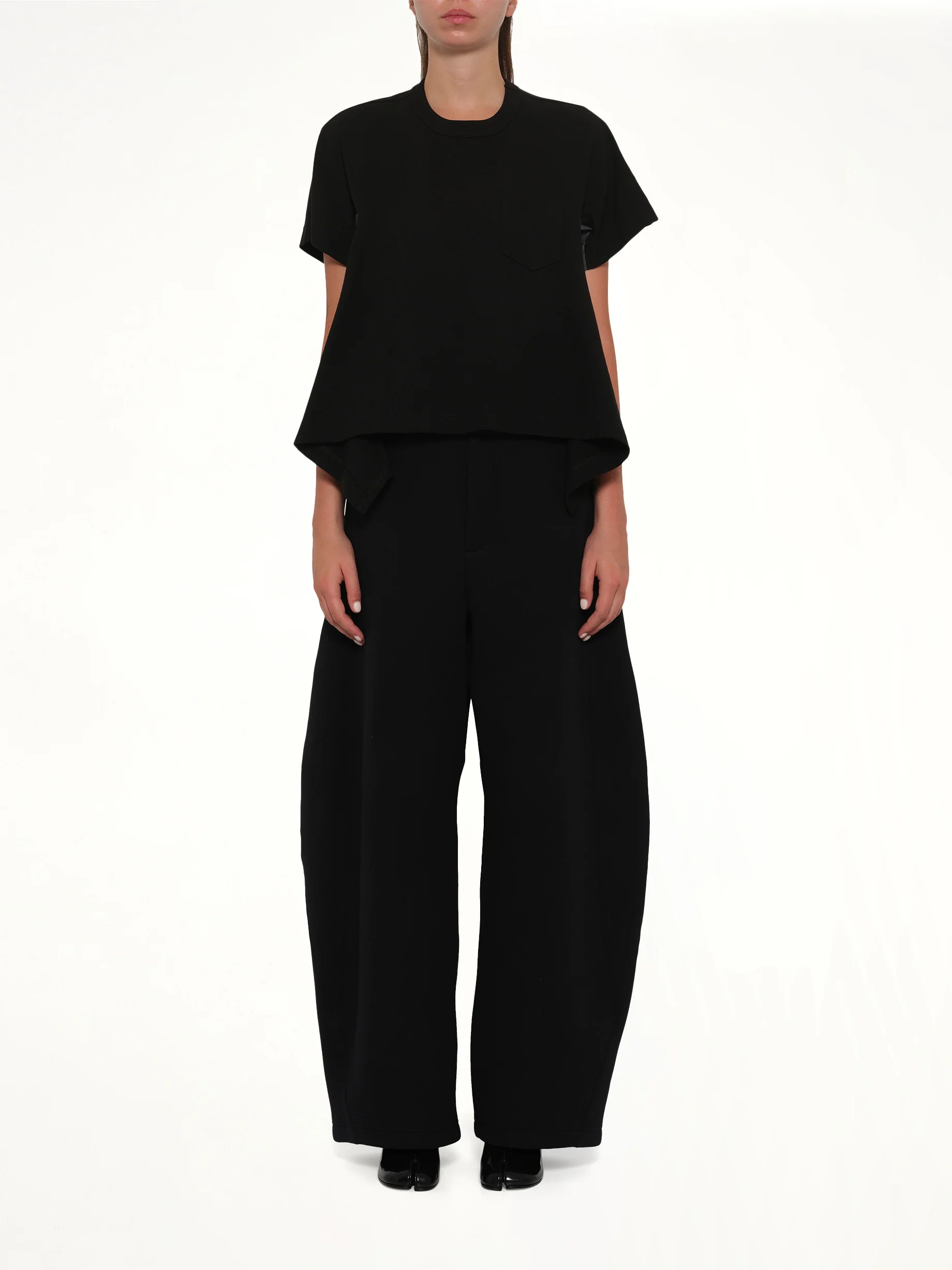 Light Weight Denim x Cotton Jersey T-Shirt in Black - Image 7