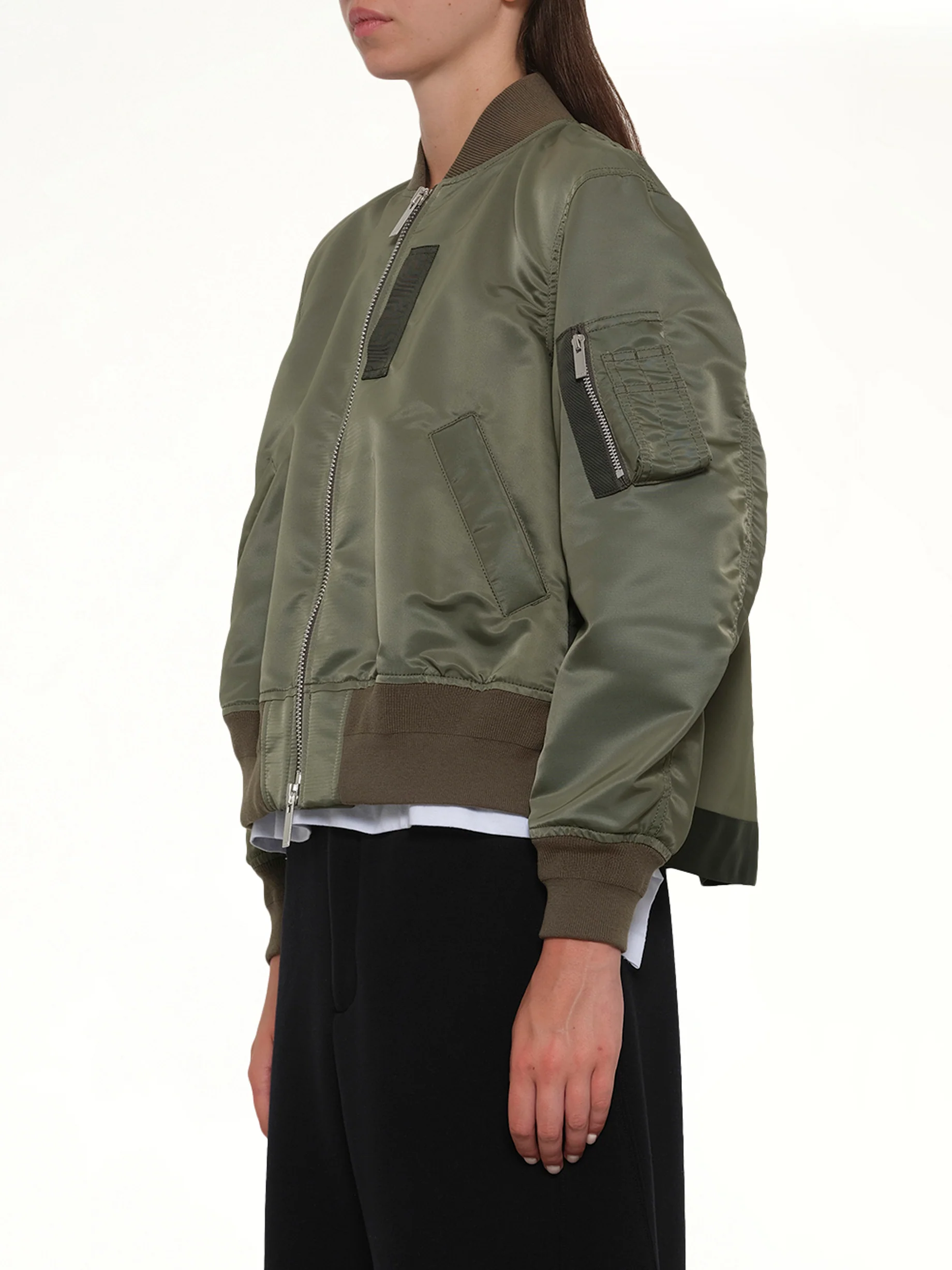 Nylon Twill Blouson in Khaki - Image 3