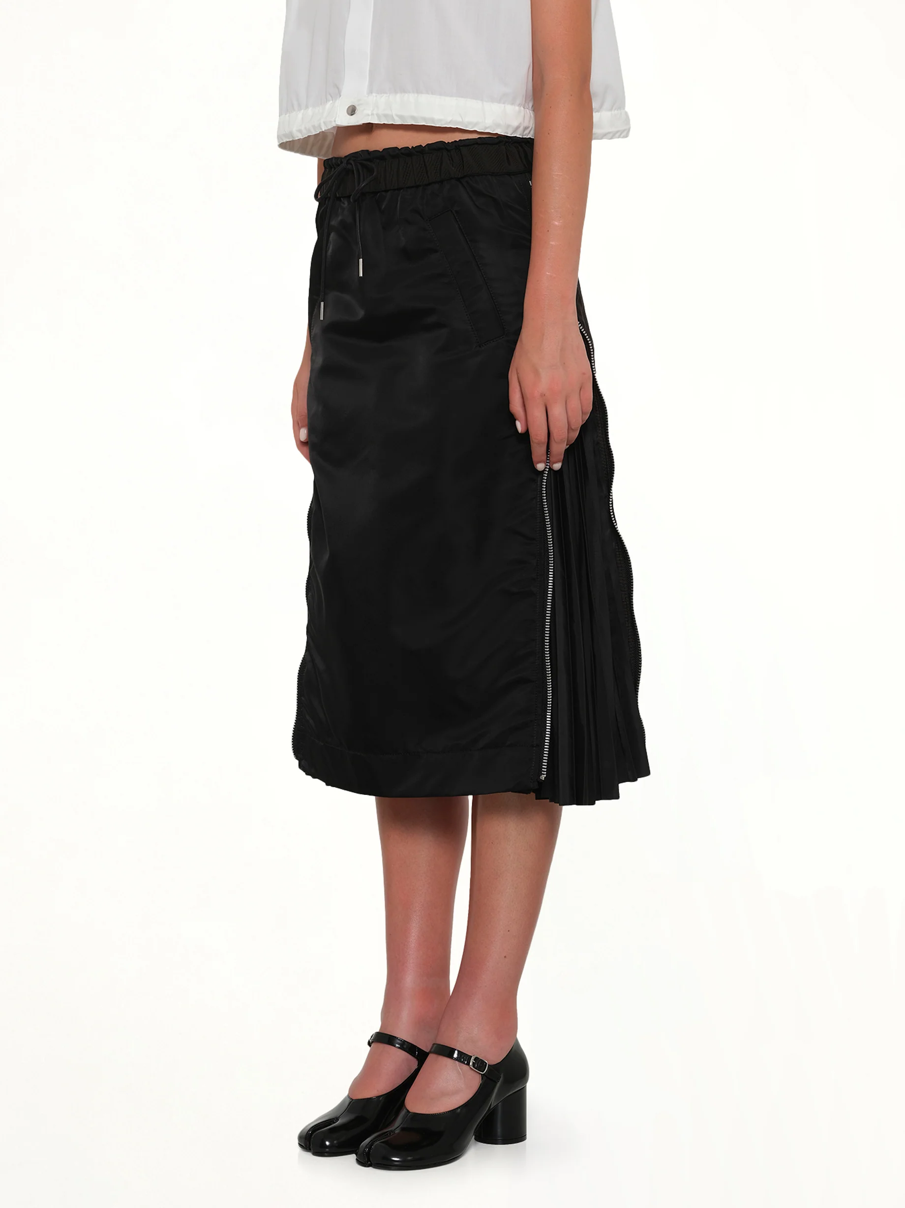 Nylon Twill Skirt in Black - Image 3