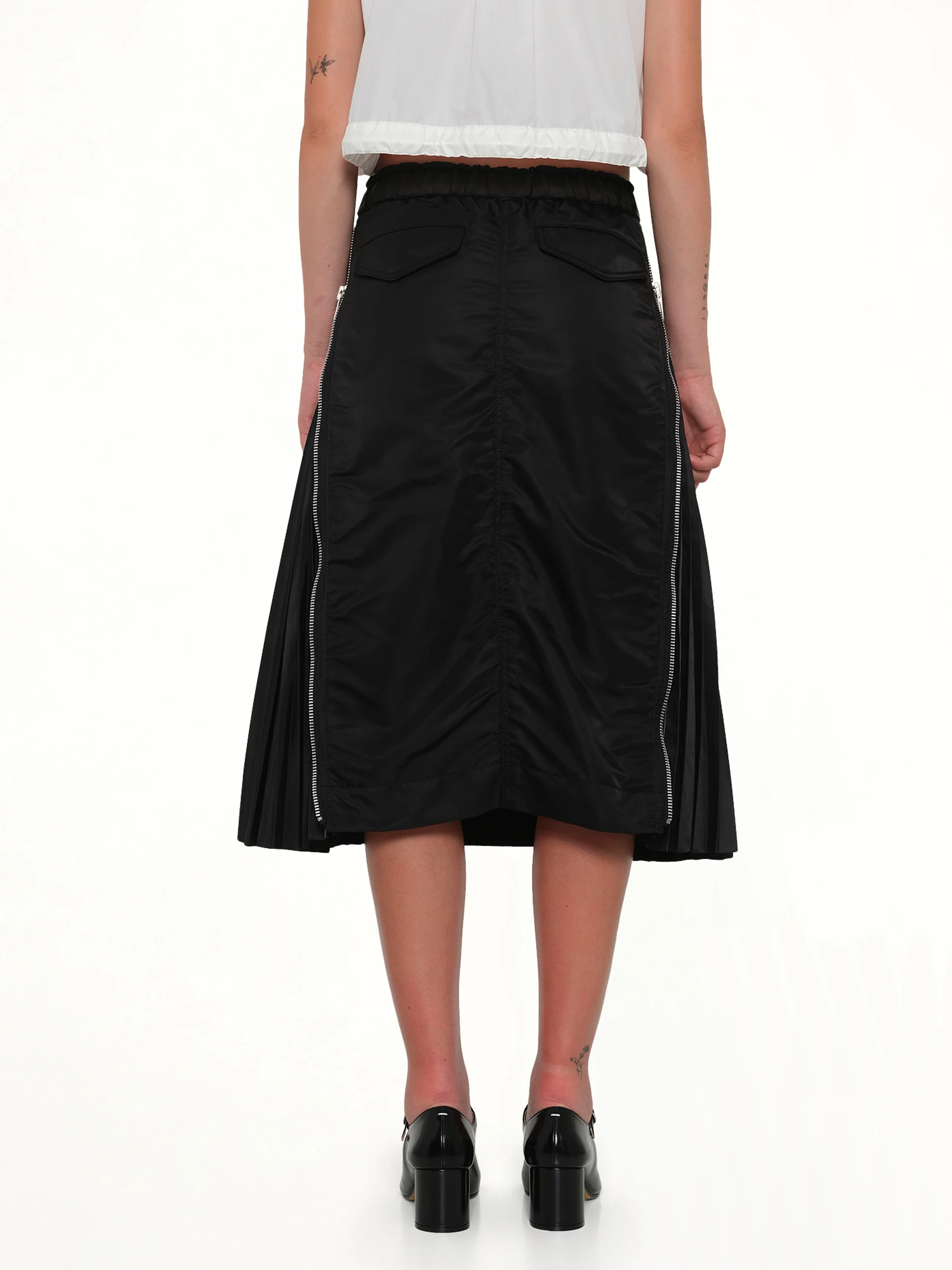 Nylon Twill Skirt in Black - Image 5