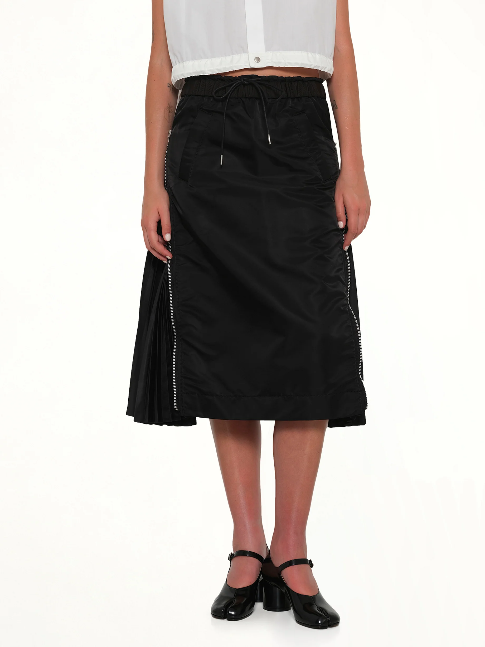 Nylon Twill Skirt in Black - Image 6