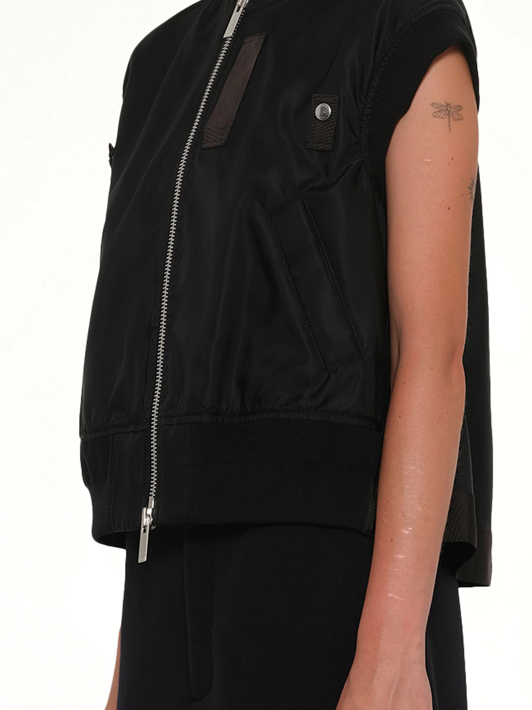 Nylon Twill Vest in Black - Image 5