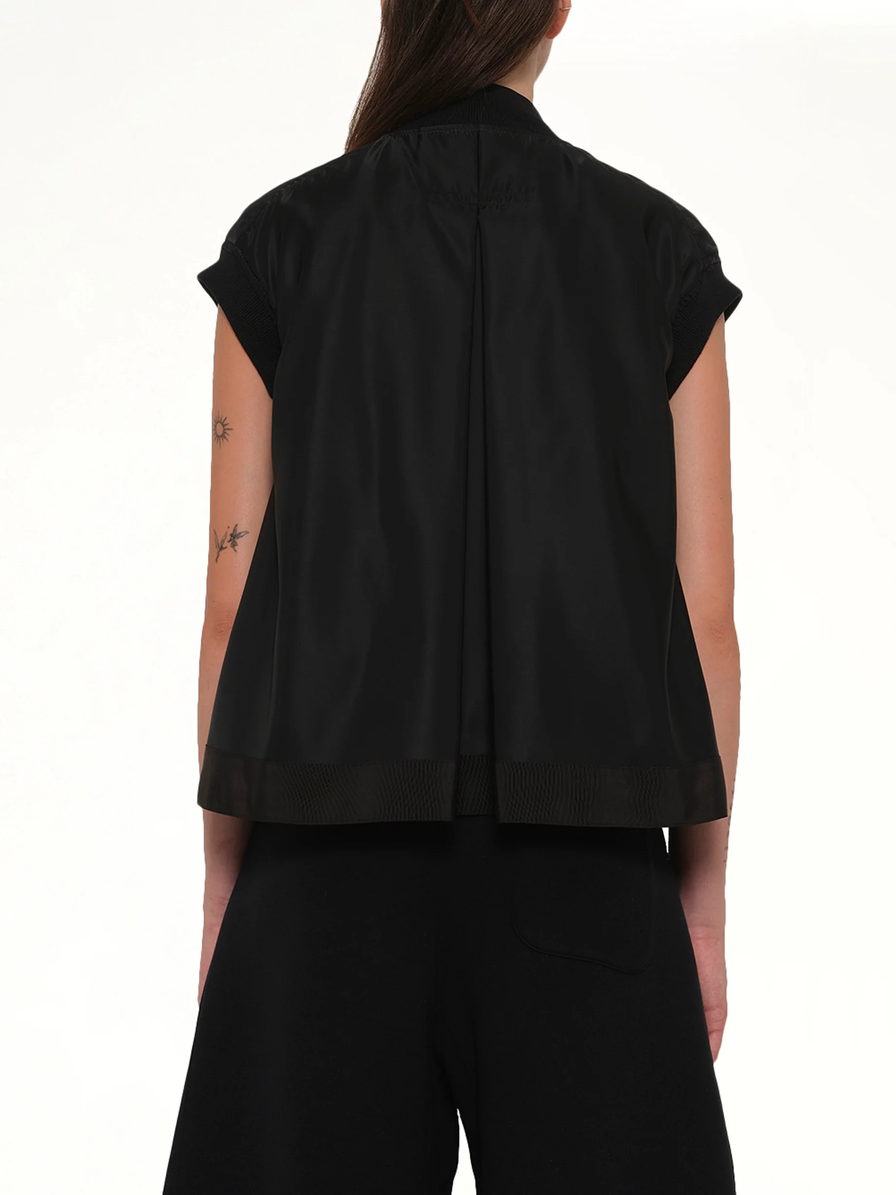 Nylon Twill Vest in Black - Image 6