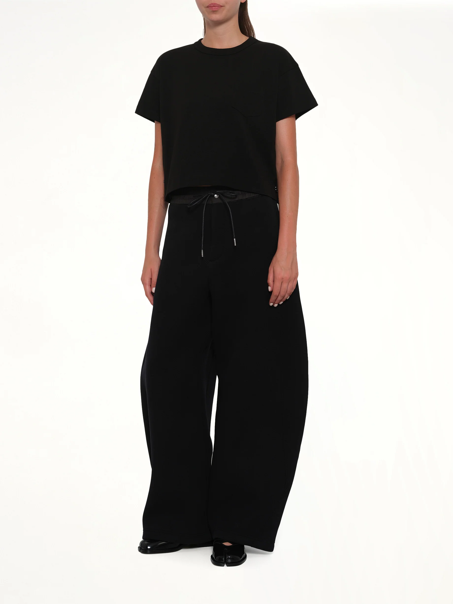 S Cotton Jersey T-Shirt in Black - Image 4