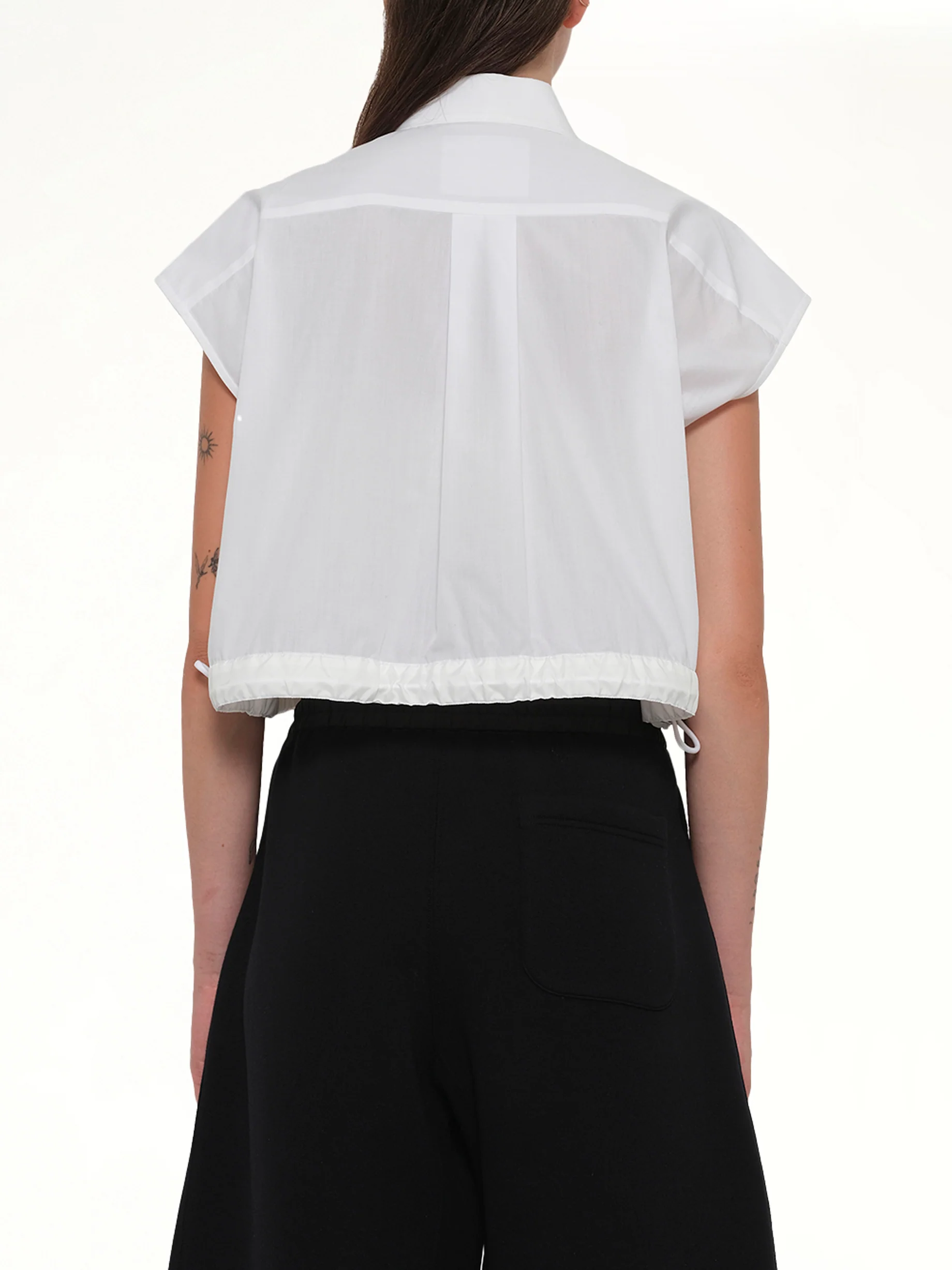 S Cotton Poplin Shirt in Off White - Image 5
