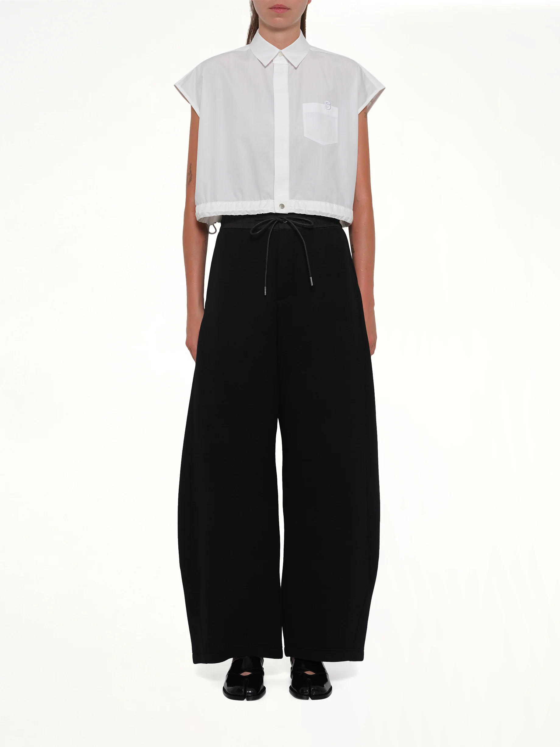 S Cotton Poplin Shirt in Off White - Image 7