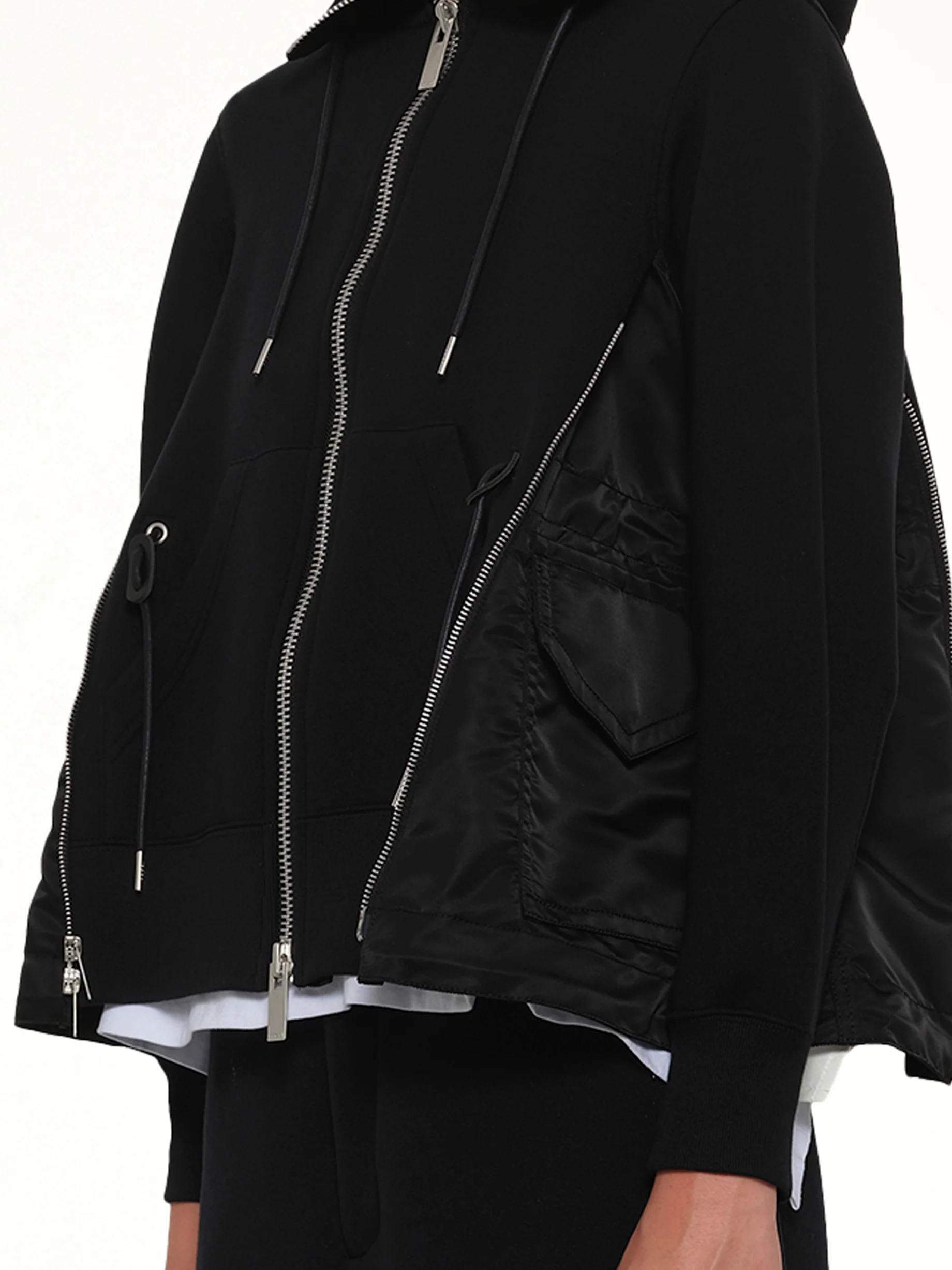 Sponge Sweat x Nylon Twill Hoodie in Black - Image 6