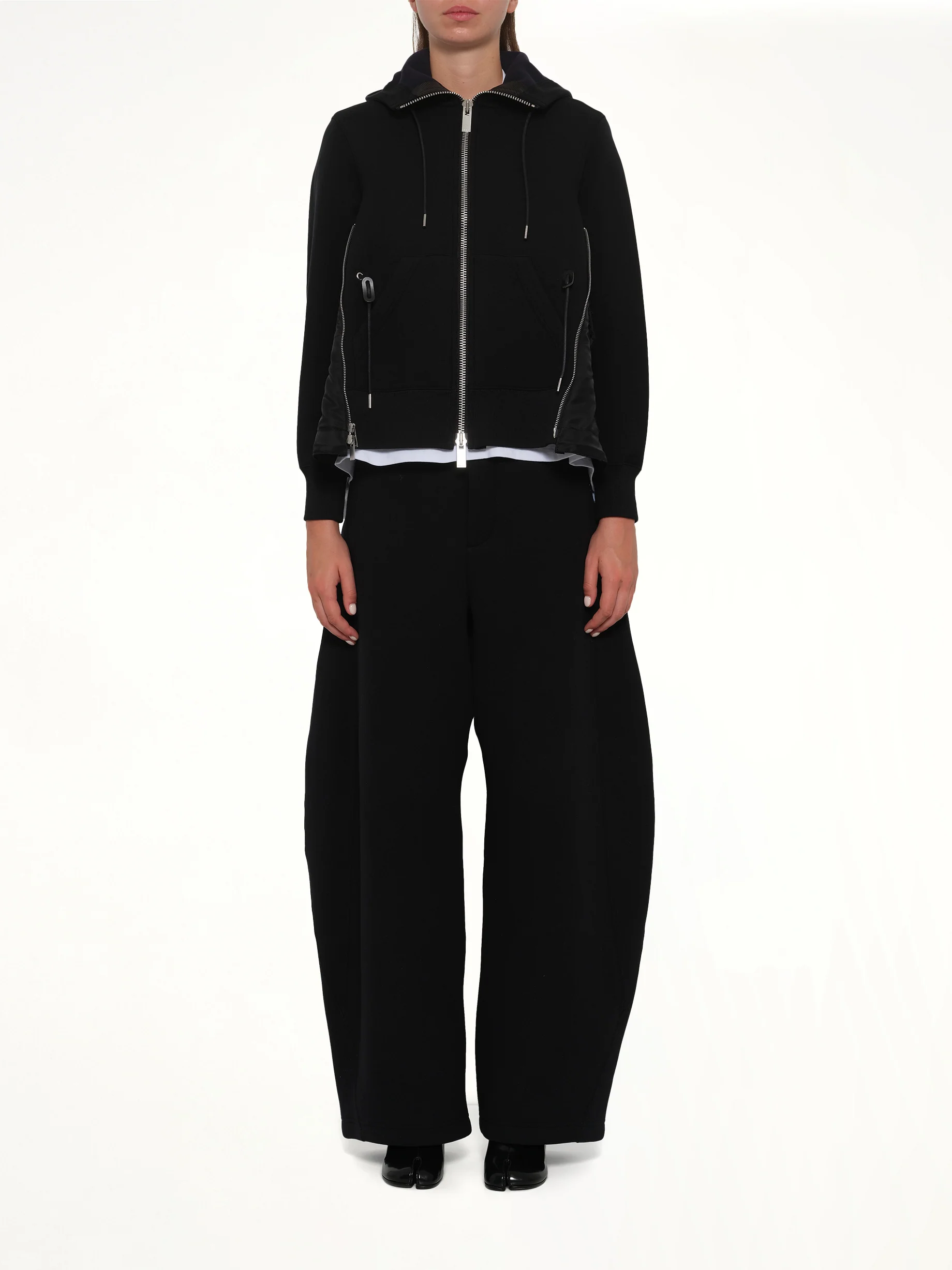 Sponge Sweat x Nylon Twill Hoodie in Black - Image 7