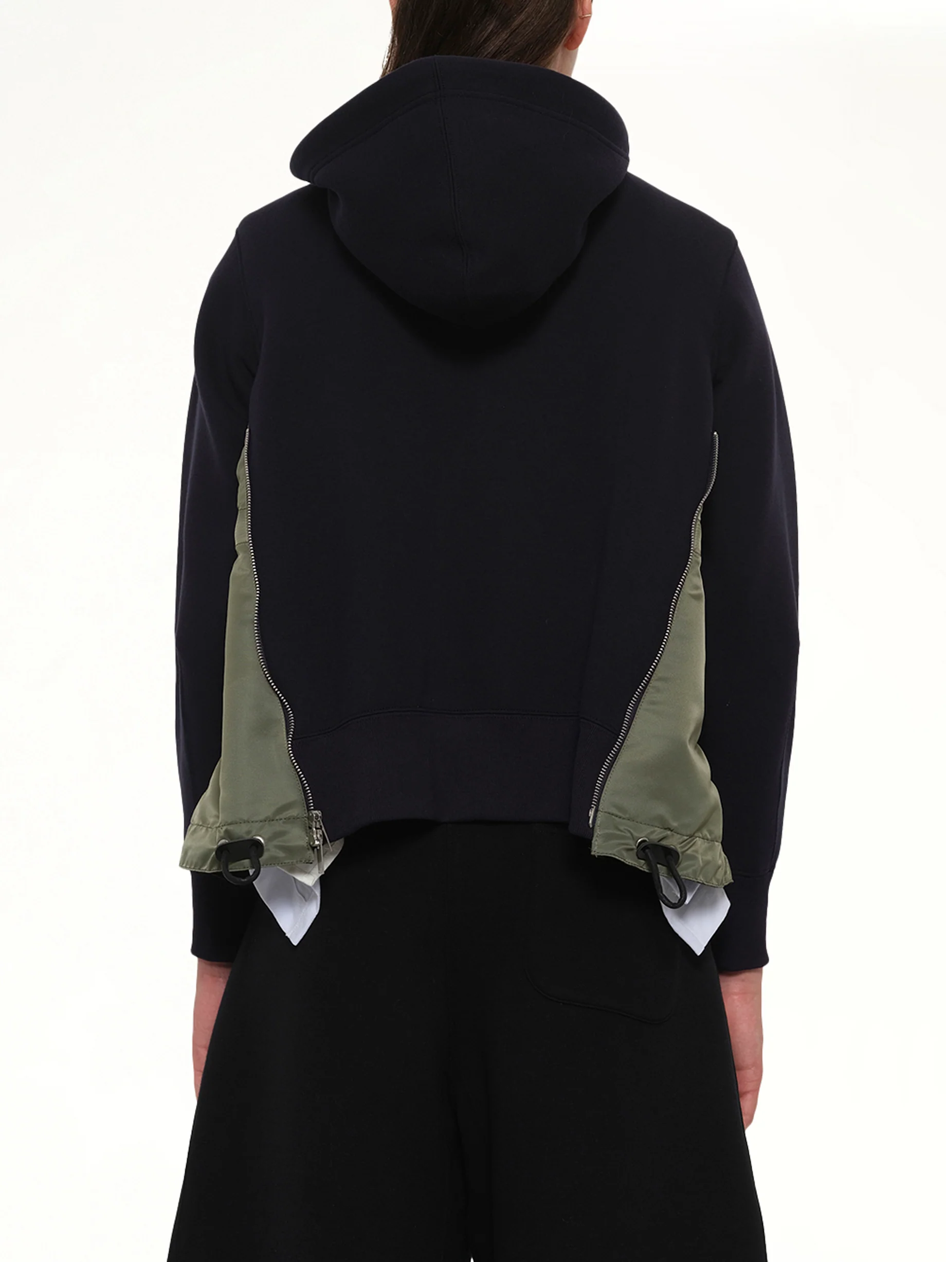 Sponge Sweat x Nylon Twill Hoodie in Navy/Khaki - Image 5