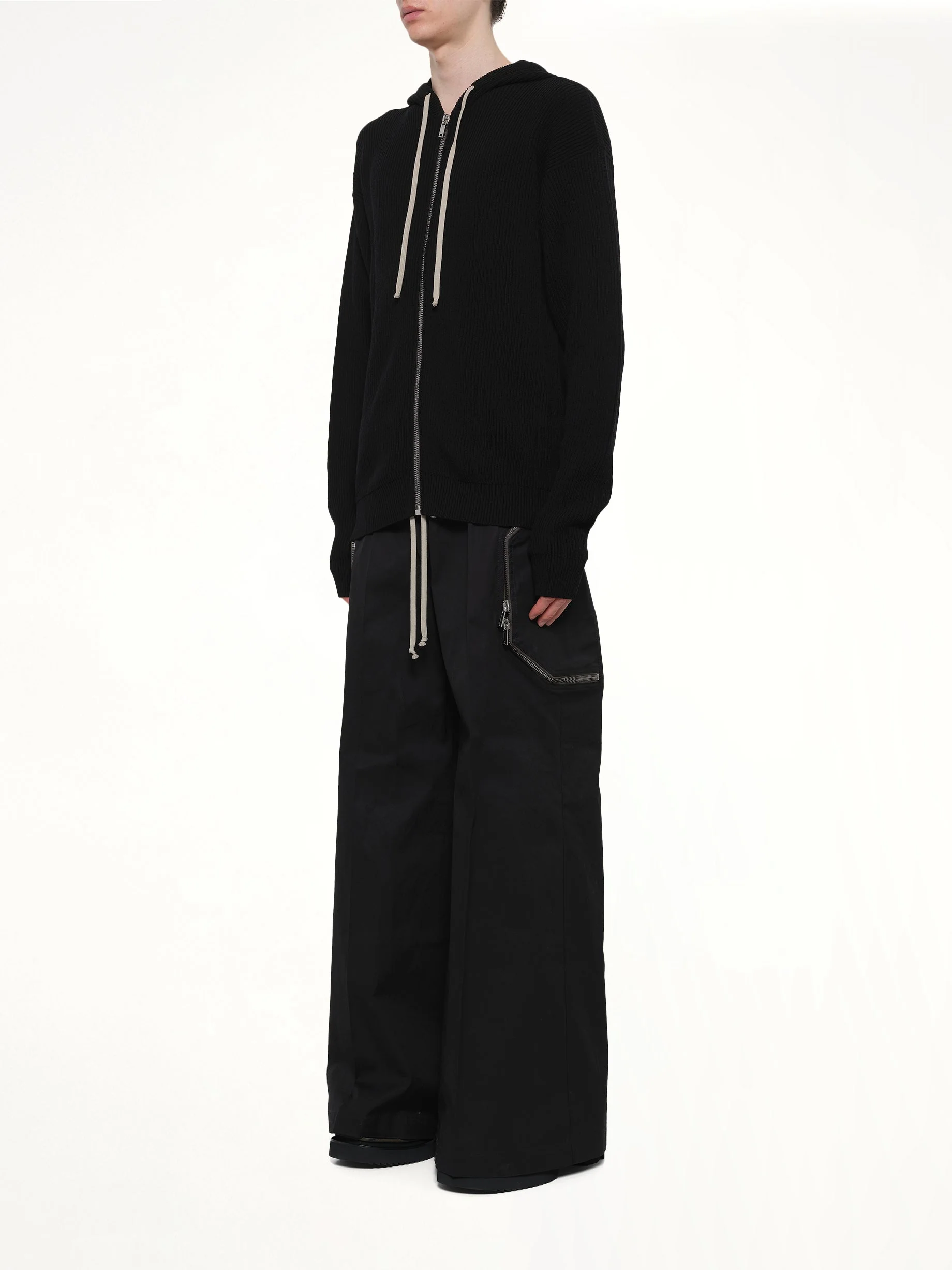 Zipped Hoodie in Black - Image 4